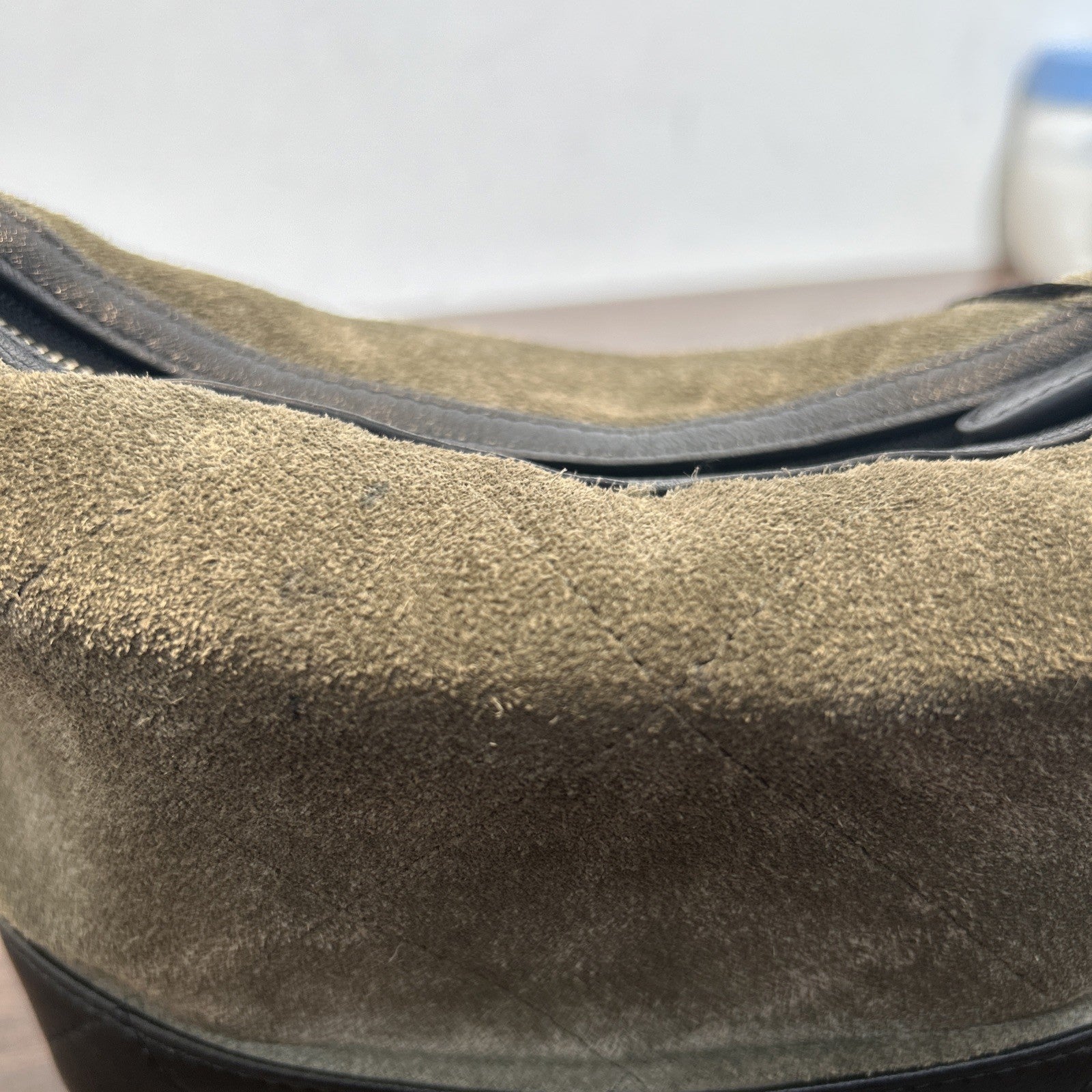 Chanel Quilted Coco Base Hobo Clutch Khaki Clutch Bag