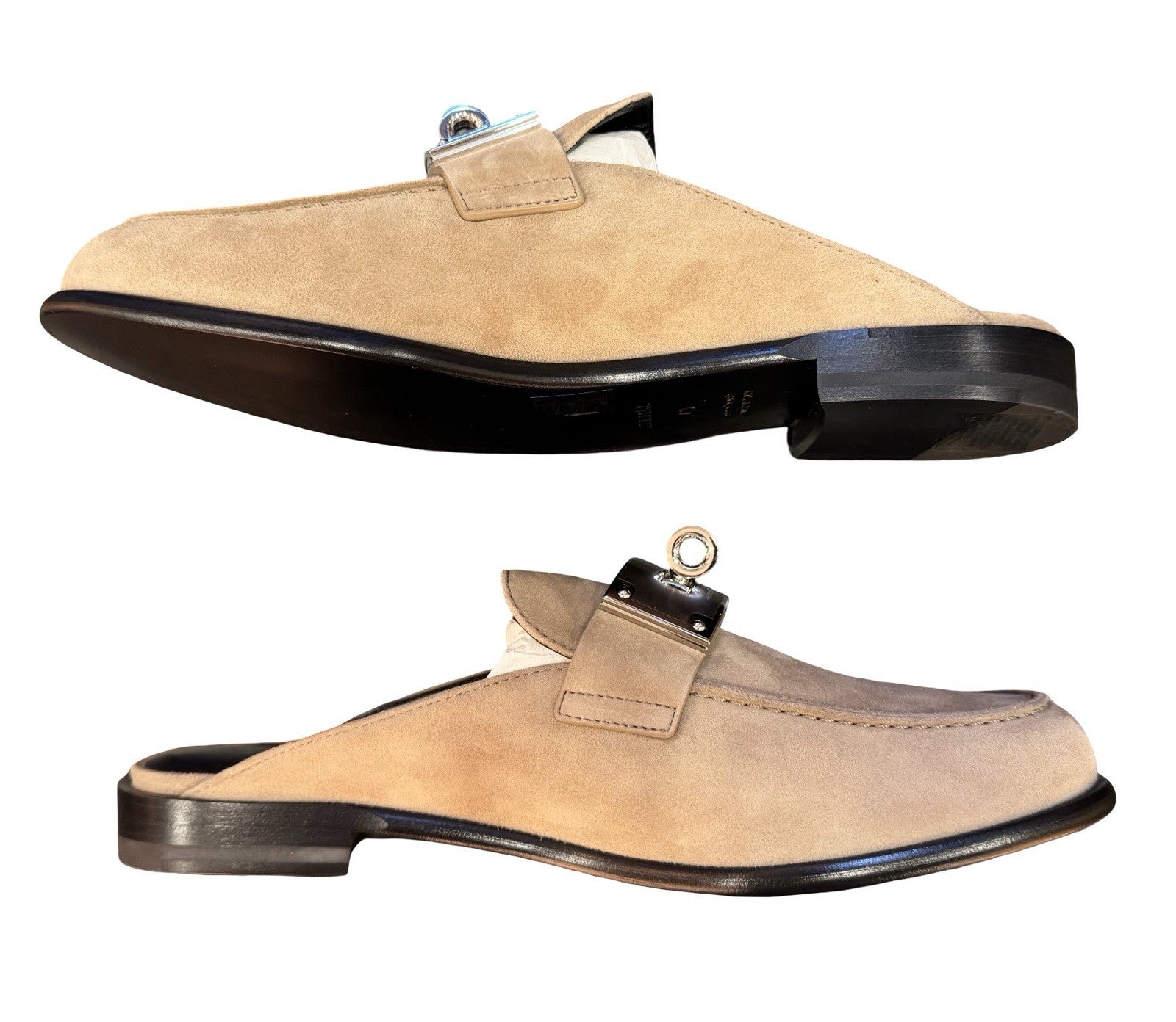 Hermes Lota Mule Beige Camel Suede EU 40 US 10￼
