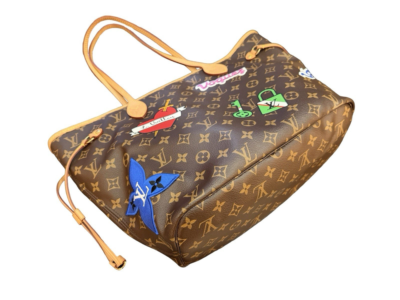 Louis Vuitton Neverfull NM Tote Limited Edition Patches Monogram Canvas MM