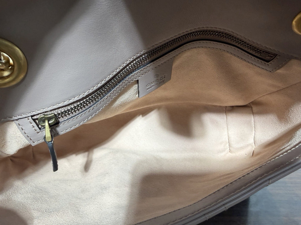 Gucci Faux Pearl Marmont Small With Gold Hardware Shoulder Bag
