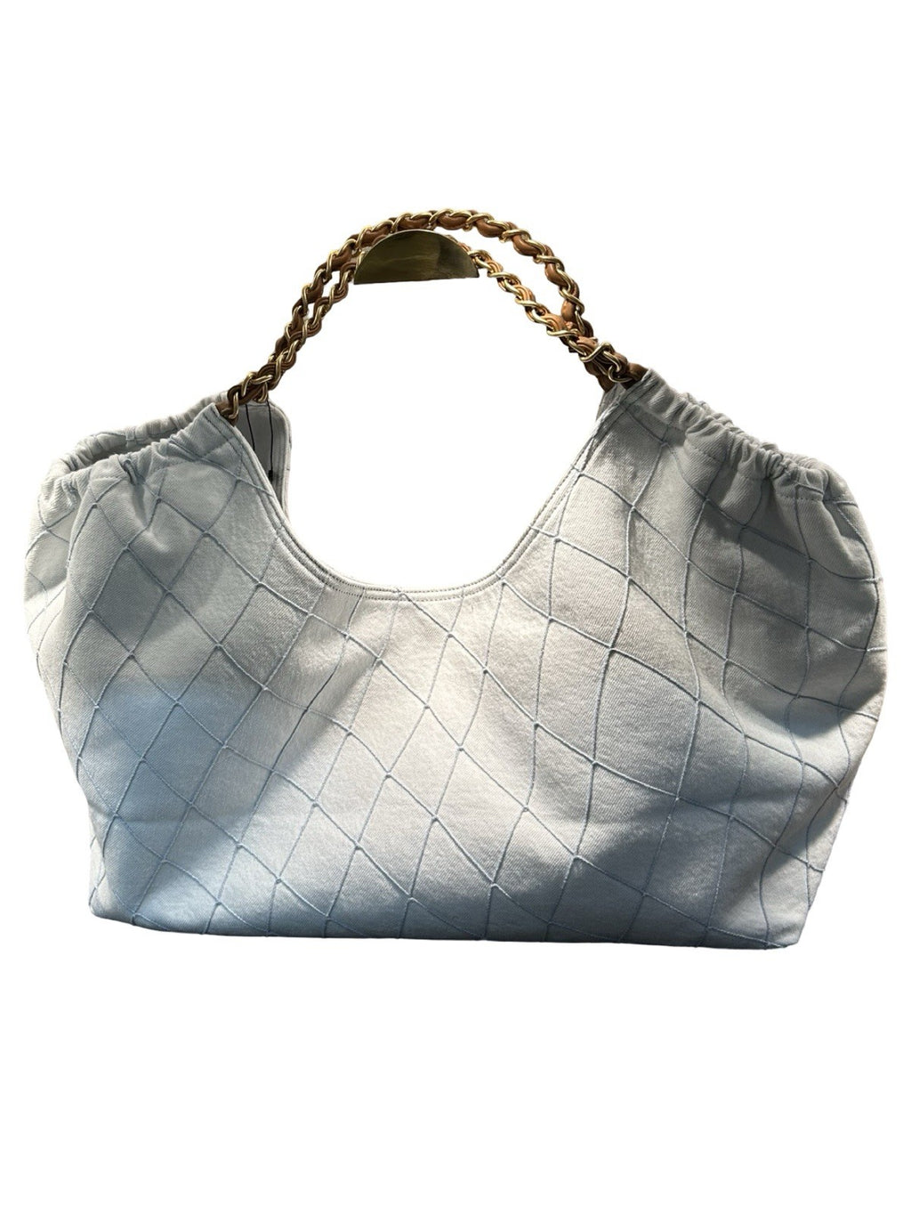 Chanel Denim Quilted Coco Beach Bag 