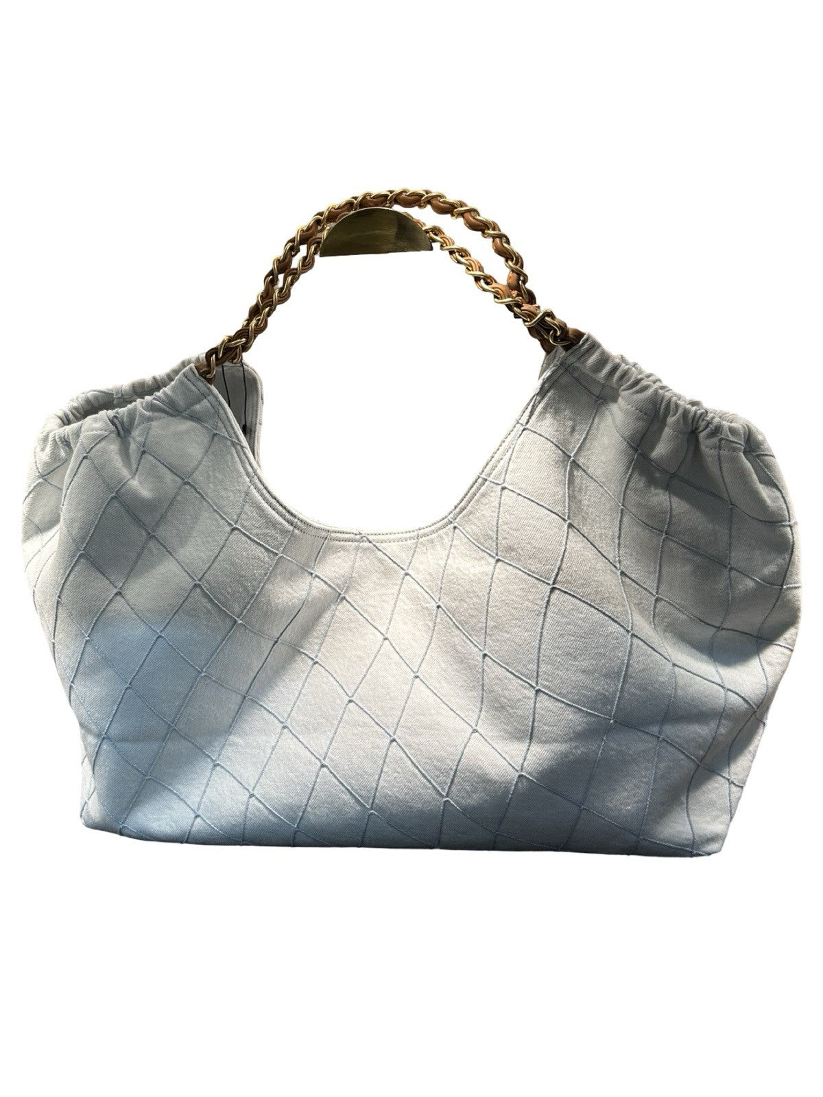 Chanel Denim Quilted Coco Beach Bag 