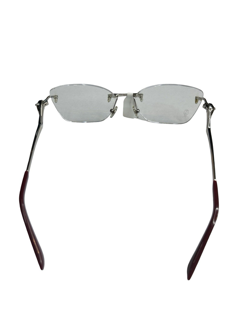 Cartier Panthere Rimless Silver Tone Hardware Clear Lens Glasses Size 140