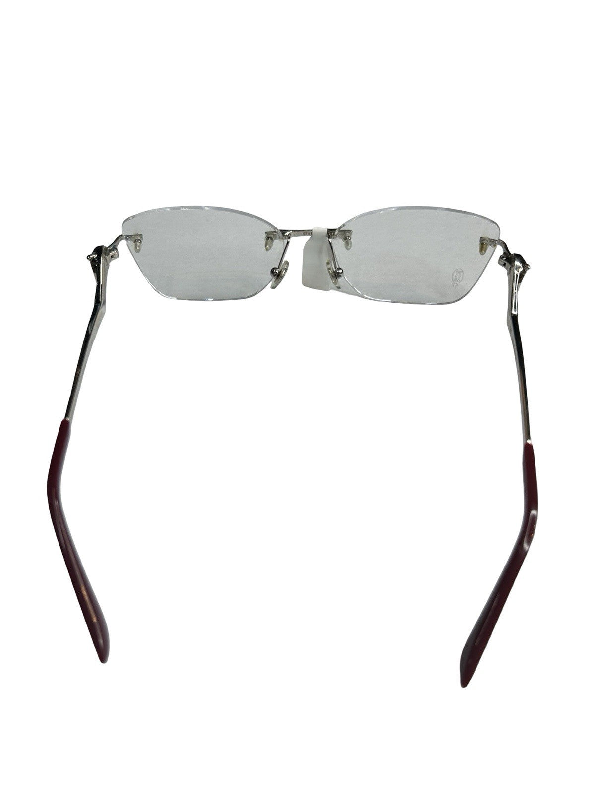 Cartier Panthere Rimless Silver Tone Hardware Clear Lens Glasses Size 140