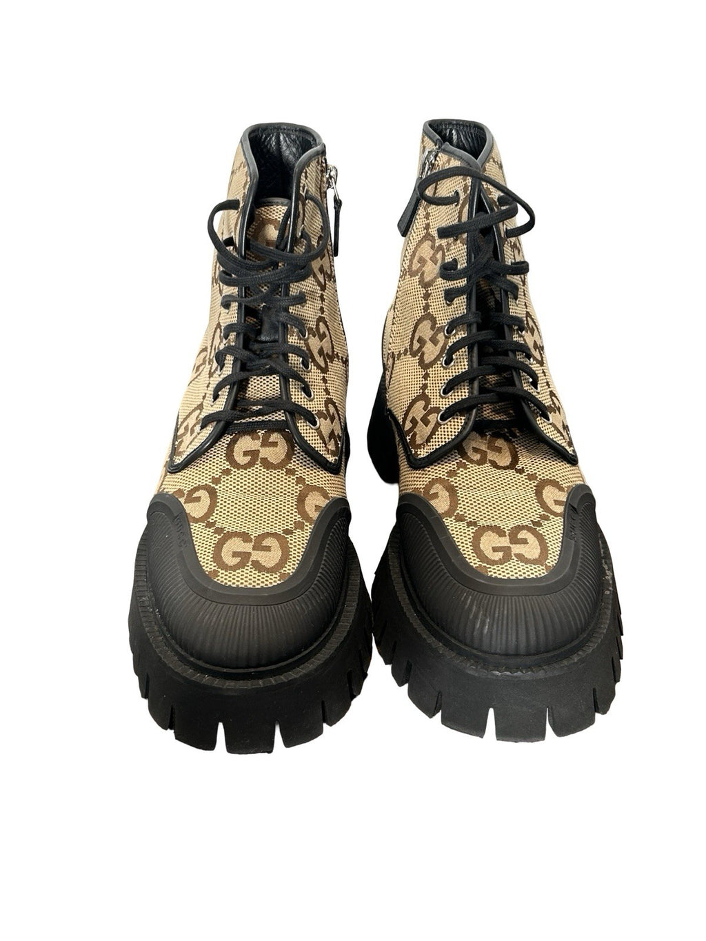 Gucci Maxi GG Supreme canvas combat boots Size 11 US