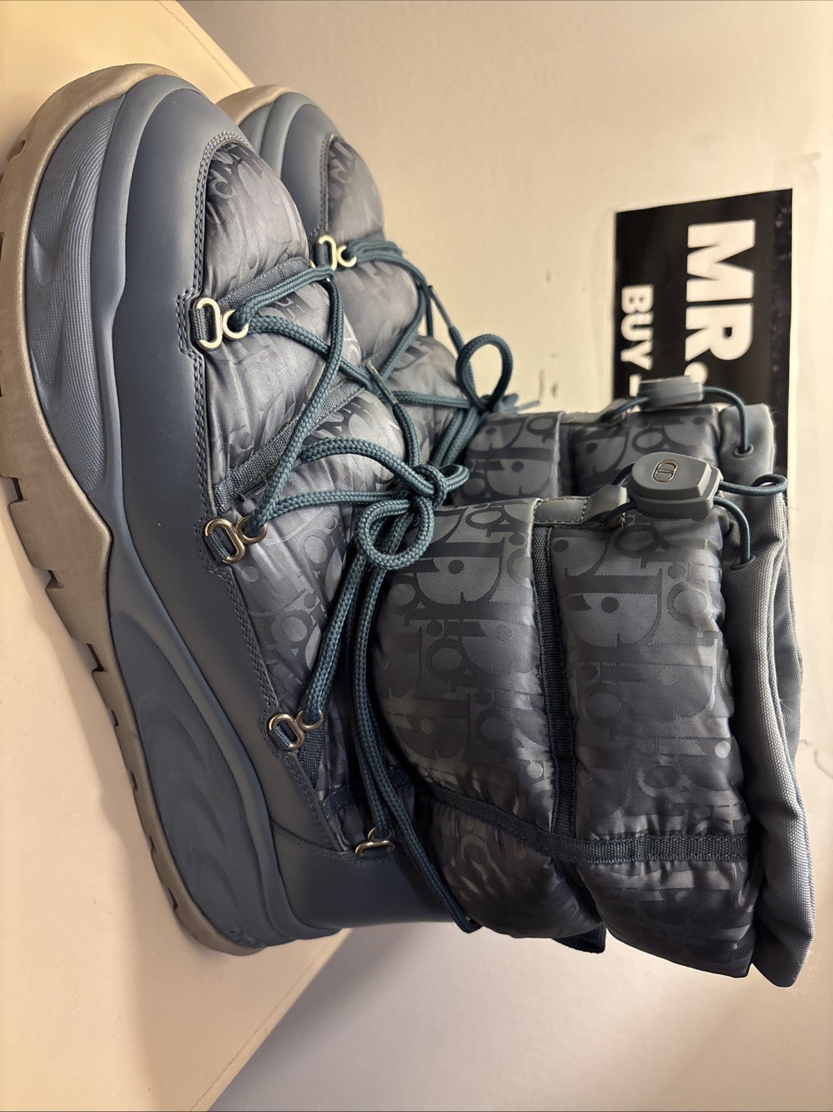christian dior Oblique Men’s  Snow Ankle  Boot Blue Sz 44/ US 11