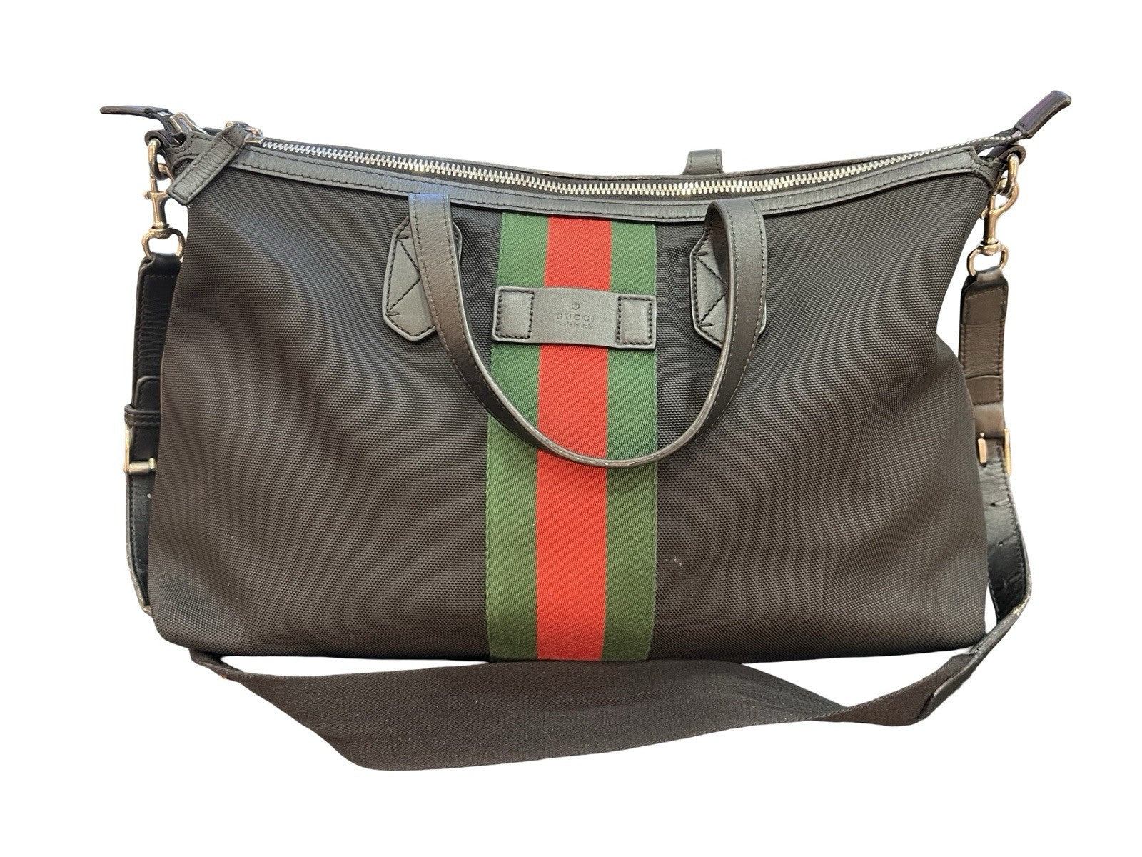 Gucci Techno Web Canvas Duffle Bag