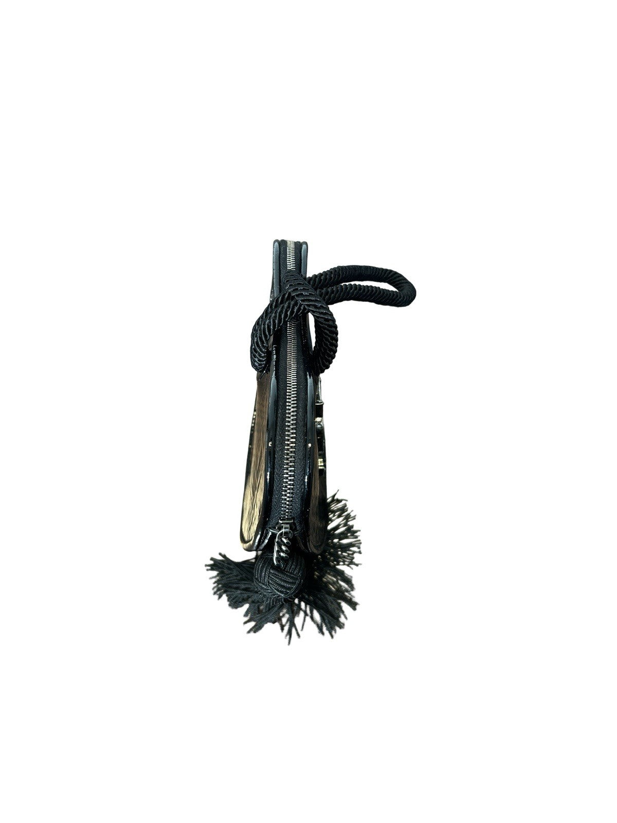 Saint Laurent  YSL Heart Tassel Clutch Crocodile Embossed Leather