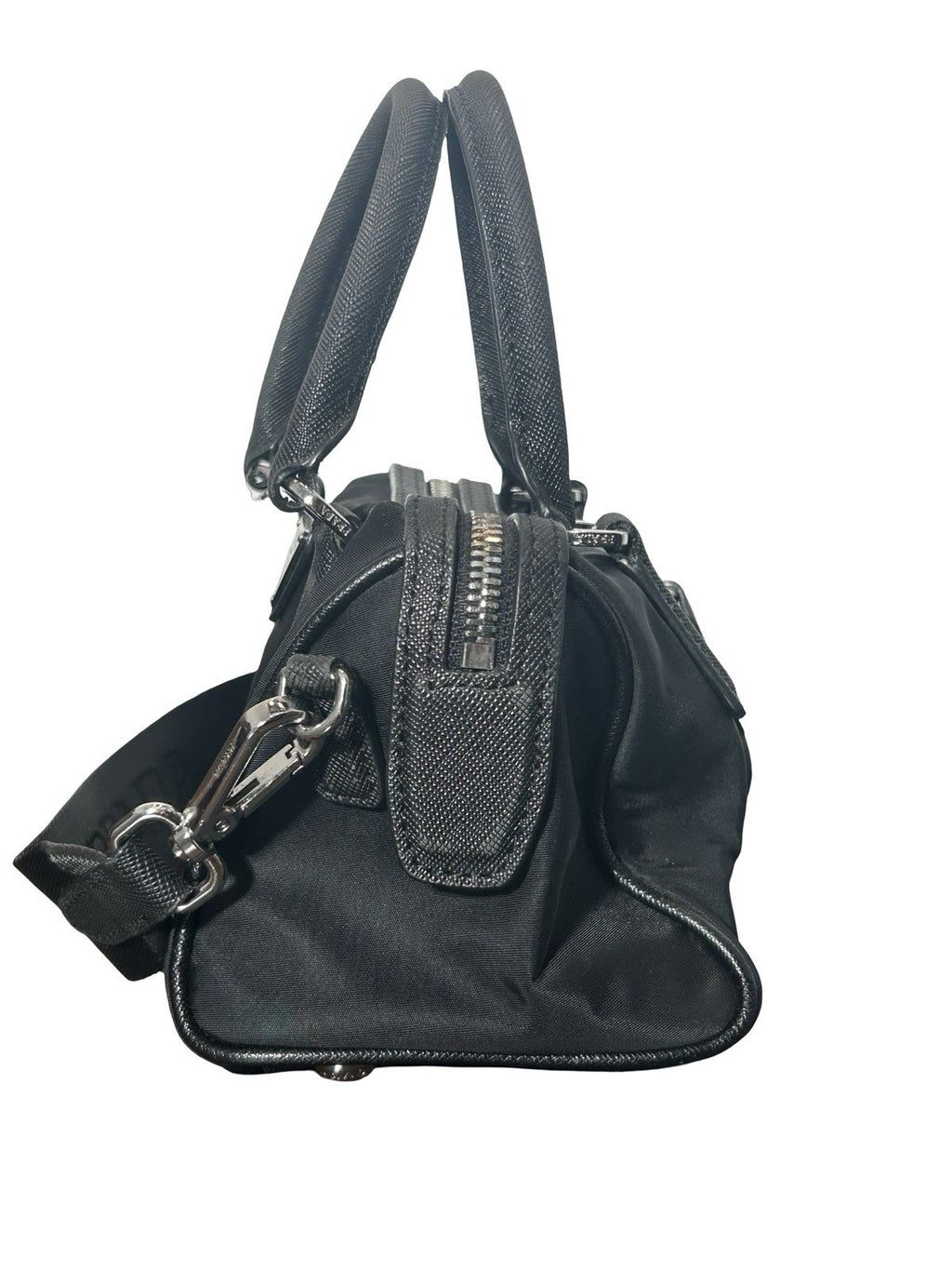 Prada Re-Edition Nylon Top Handle Bag In Black