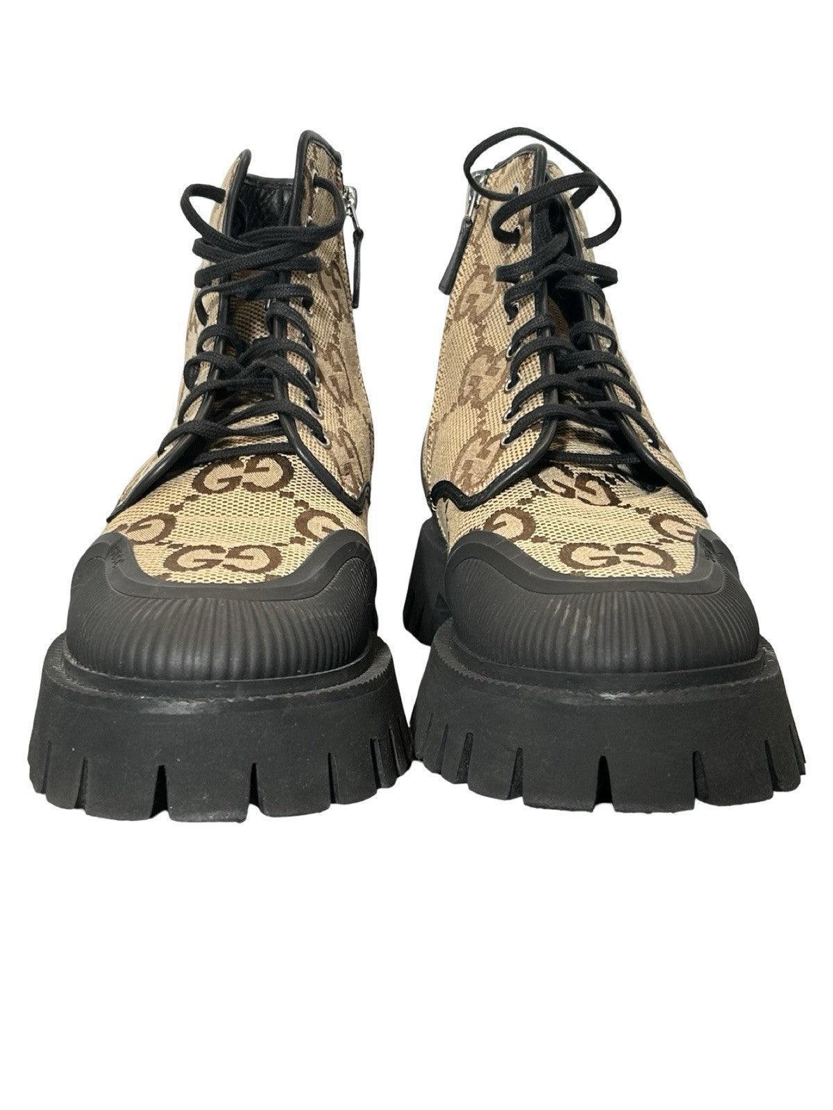 Gucci Maxi GG Supreme canvas combat boots Size 11 US