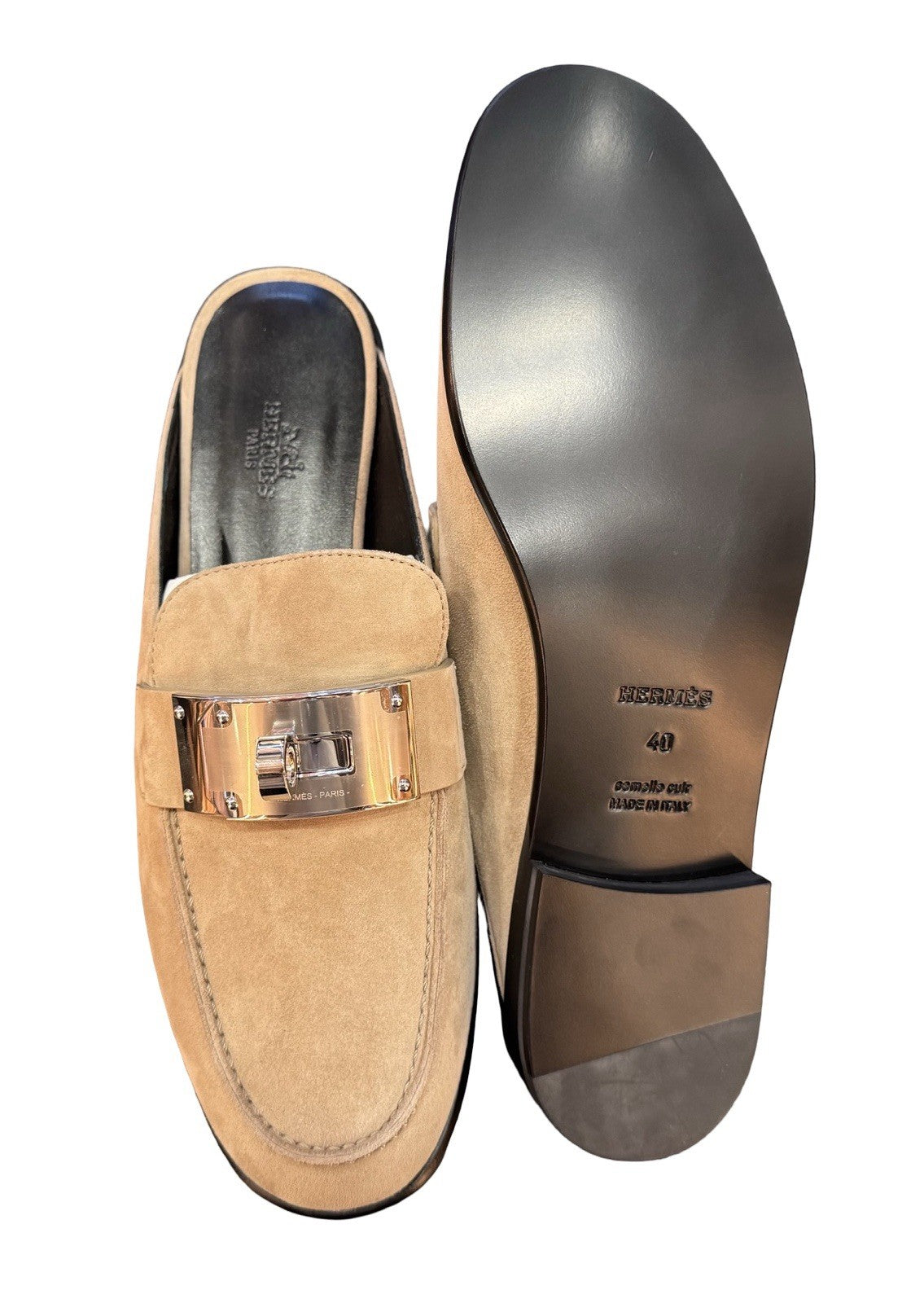Hermes Lota Mule Beige Camel Suede EU 40 US 10￼
