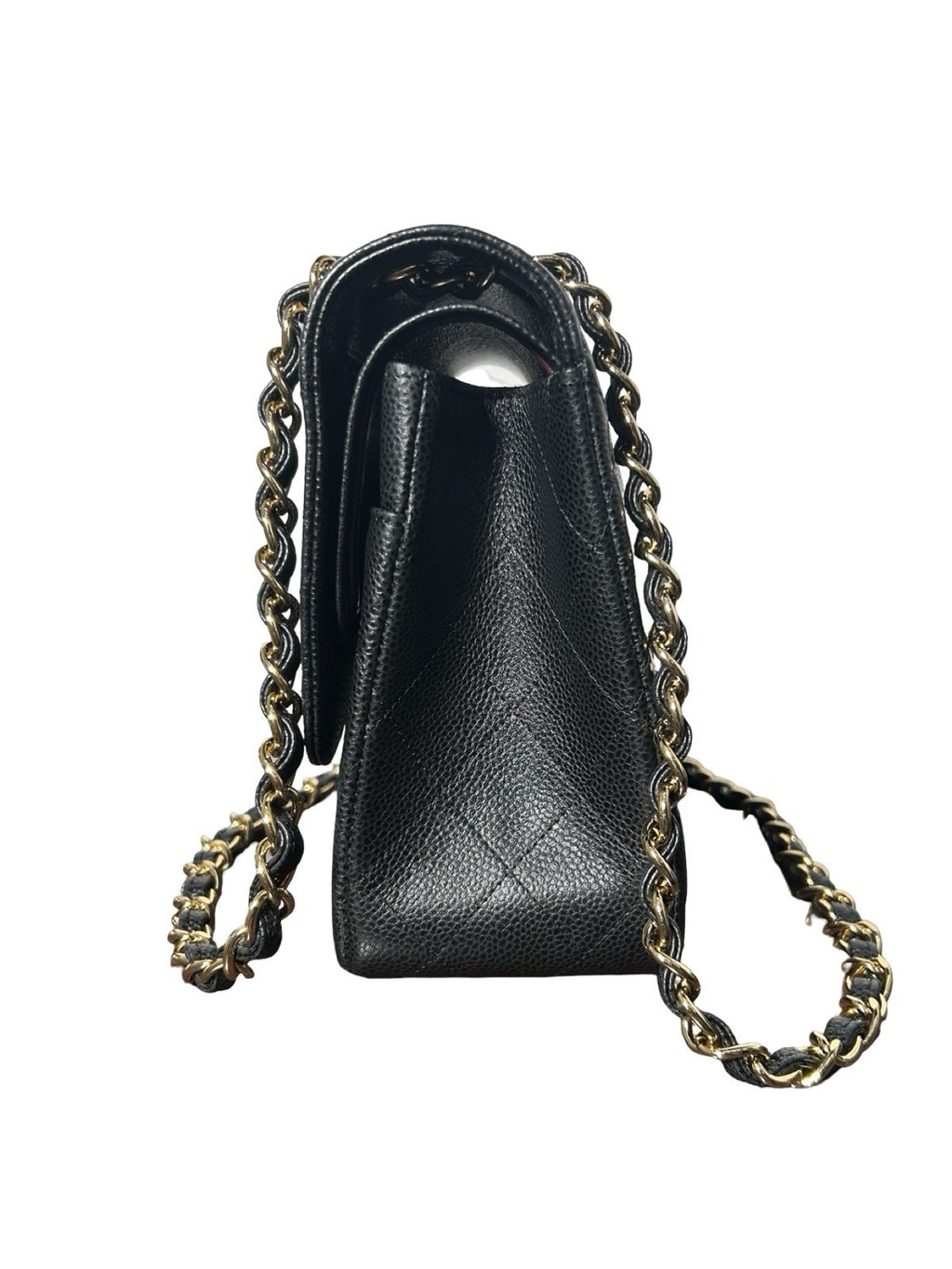 Chanel Black Quilted Caviar Jumbo Classic Double Flap Gold Hardware, 2022