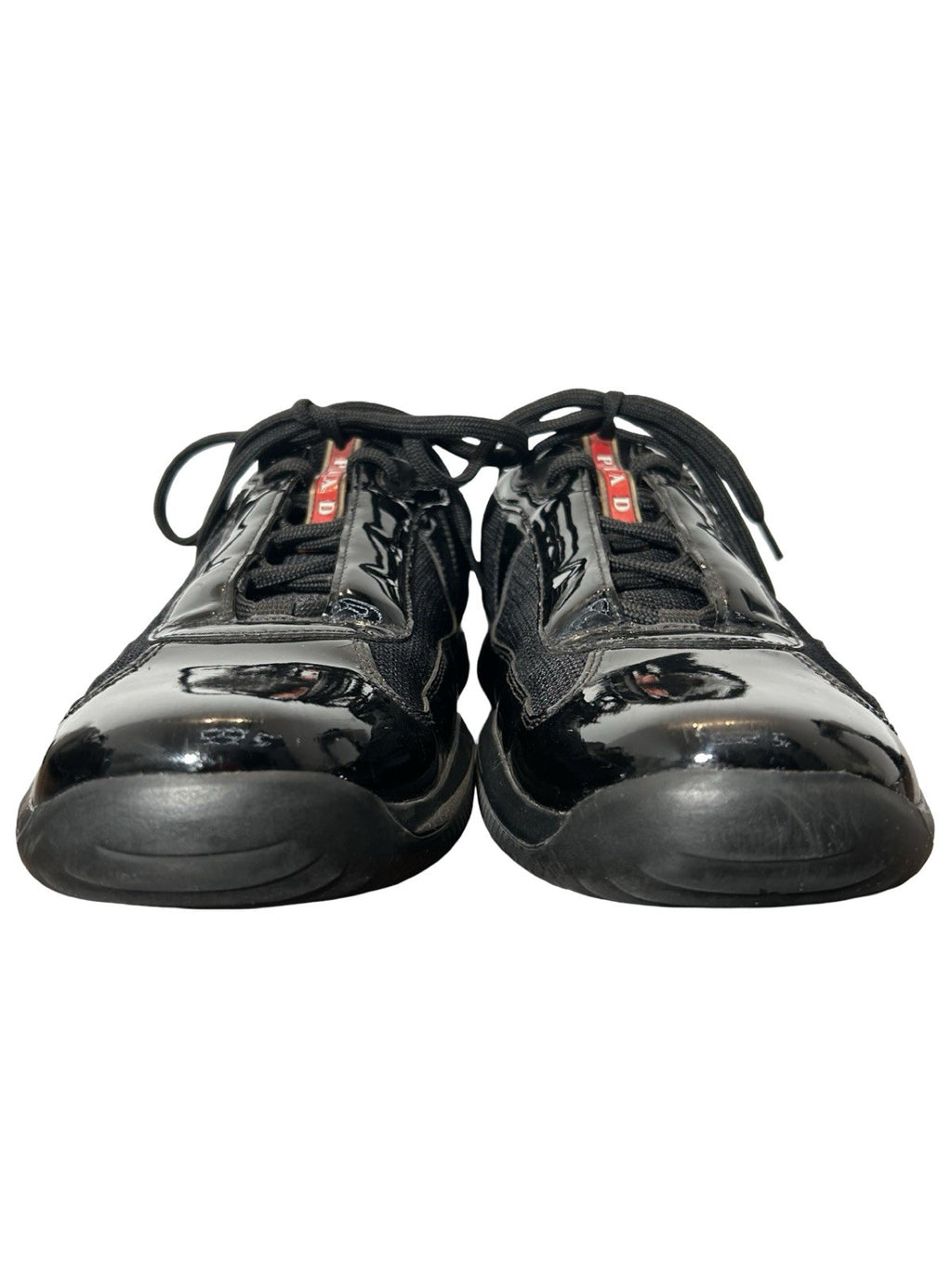 Prada American Cup Patent Leather Low Trainers Size 11US