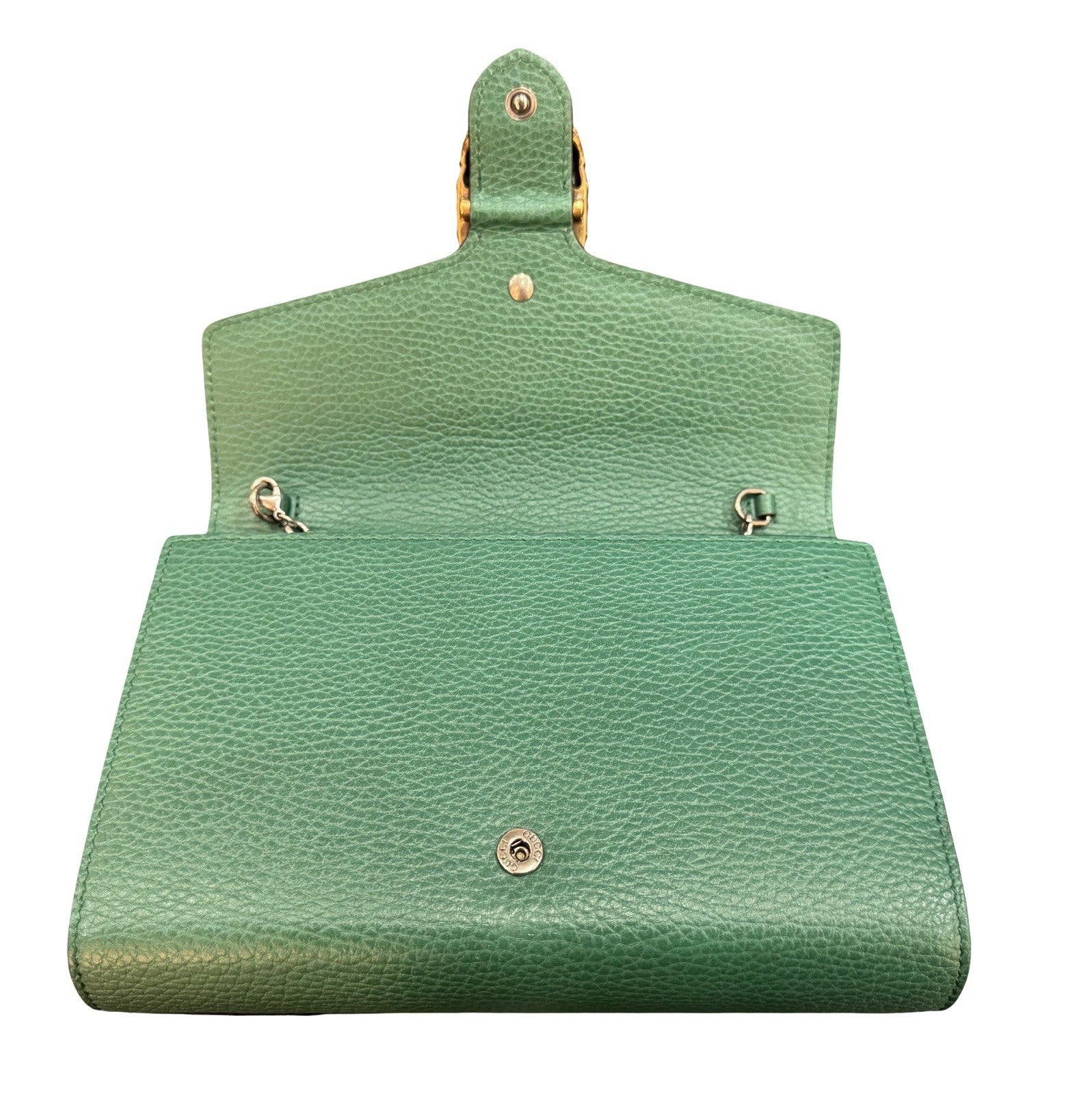 GUCCI Dollar Calfskin Crystal Mini Dionysus Shoulder Bag Emerald