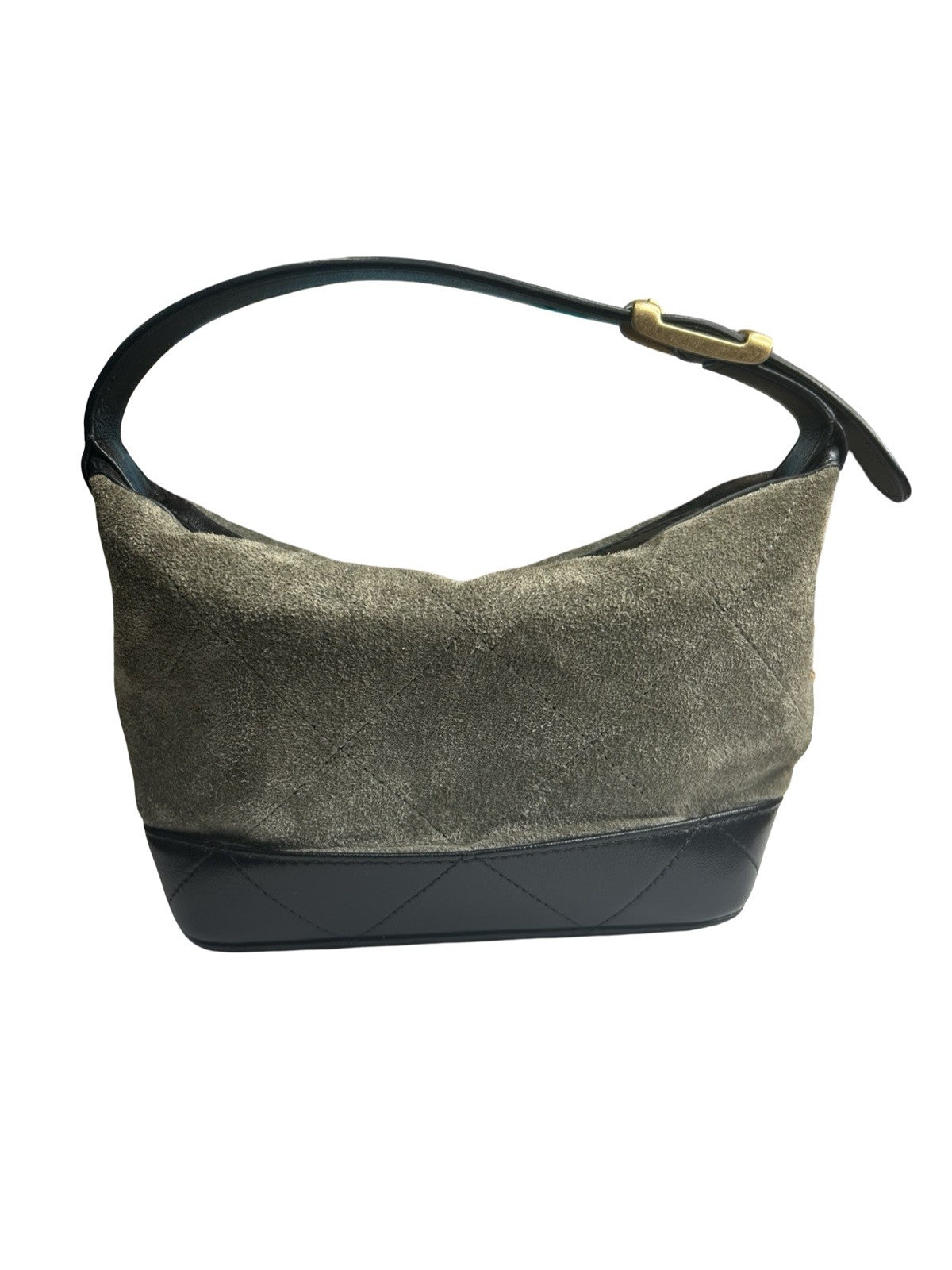 Chanel Quilted Coco Base Hobo Clutch Khaki Clutch Bag