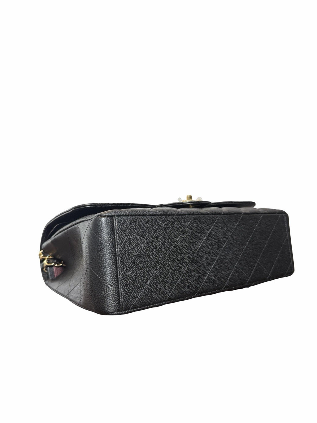 Chanel Classic Flap Bag in Black Quilted Caviar Leather With Gold-tone Maxi
