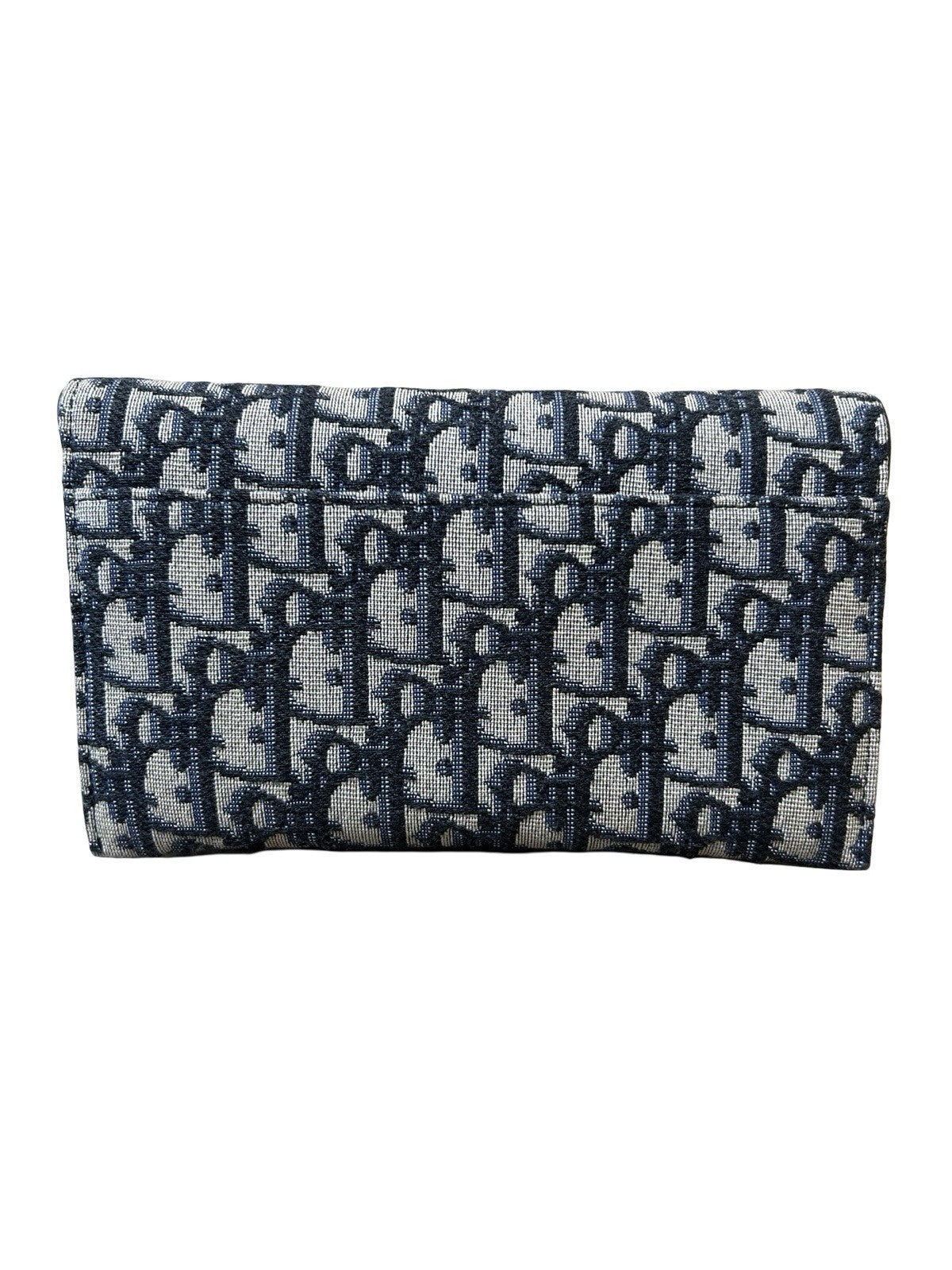 Christian Dior Oblique Jacquard Saddle Wallet on Chain