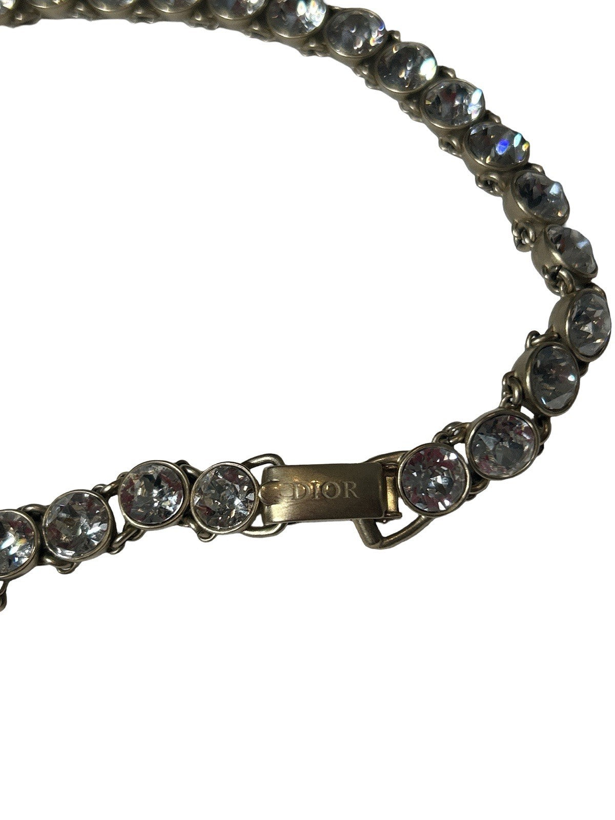 Dior Homme Velvet Bow Crystal Choker Thorn Charm Necklace Gold FW 2022