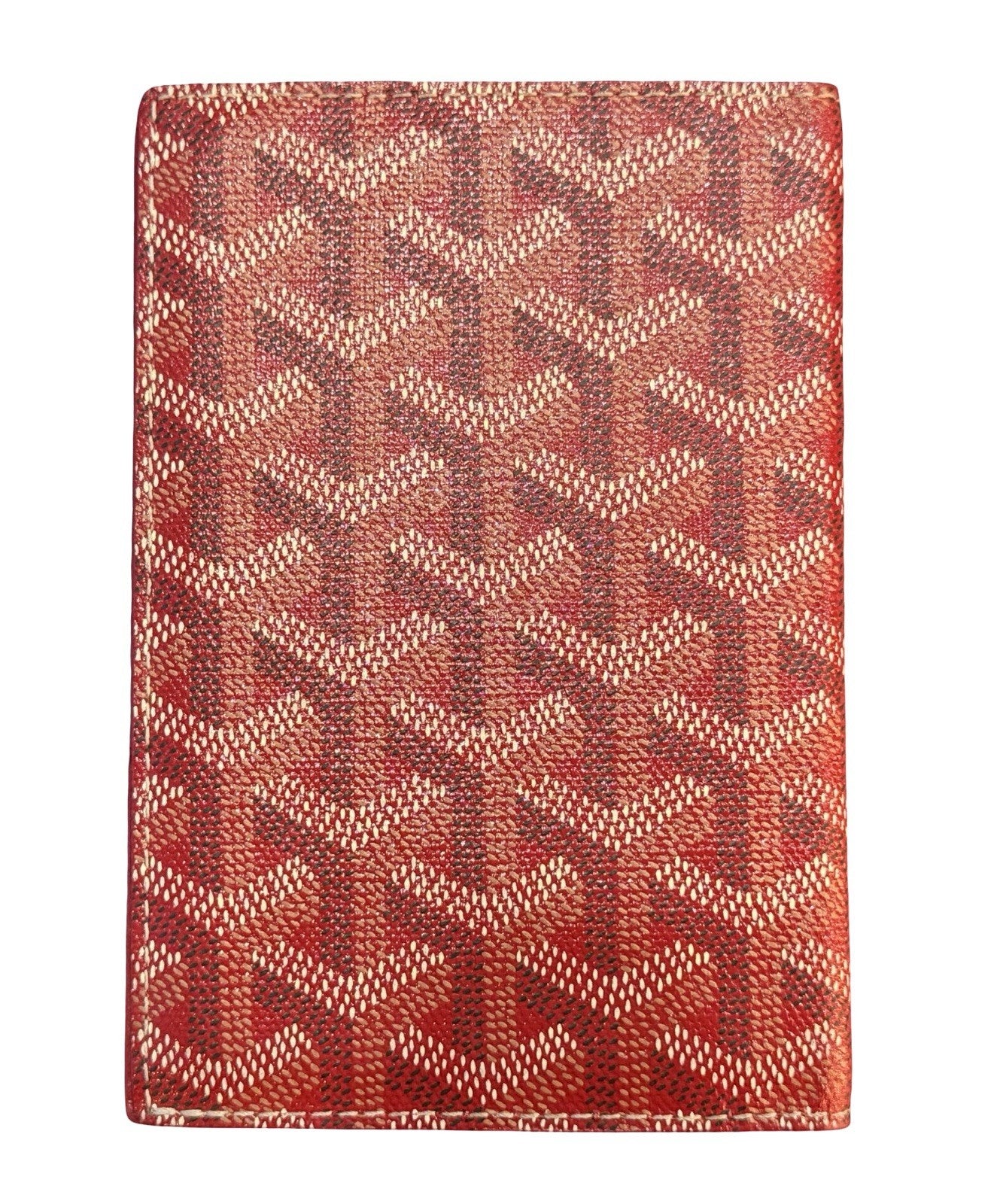 Goyard Red Leather  Passport Holder With Card Slots