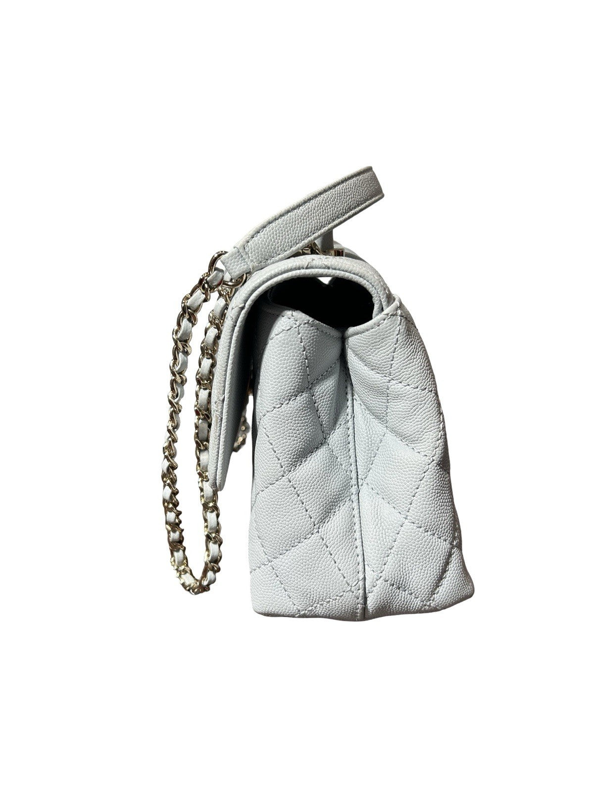 Chanel Caviar Quilted Mini Coco Handle Flap Baby Blue