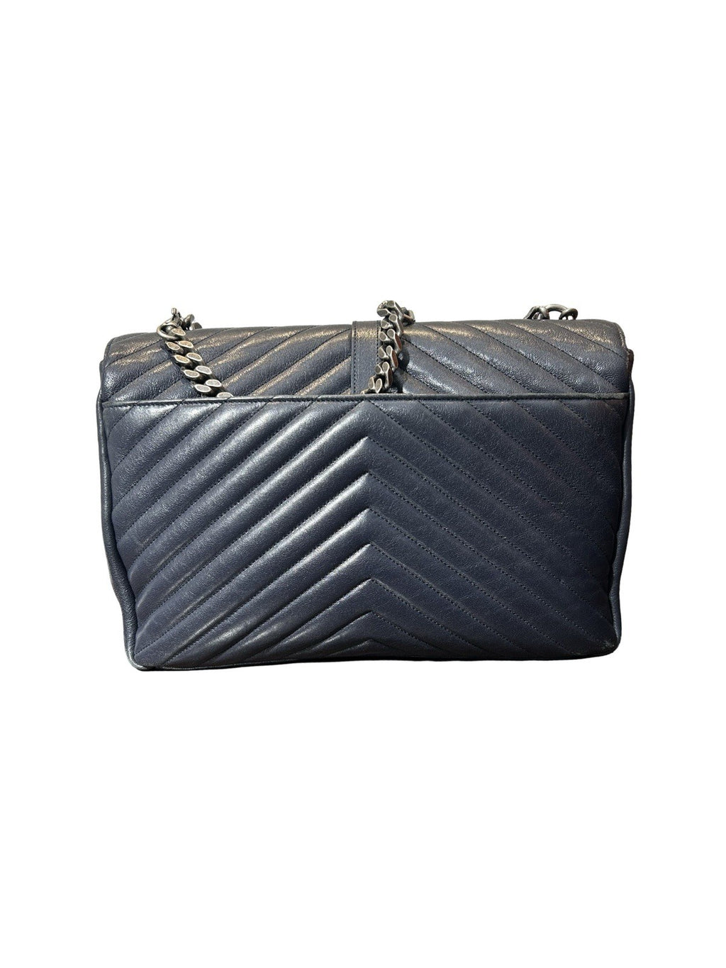Saint Laurent Classic Monogram College Bag Matelasse Chevron Leather Large