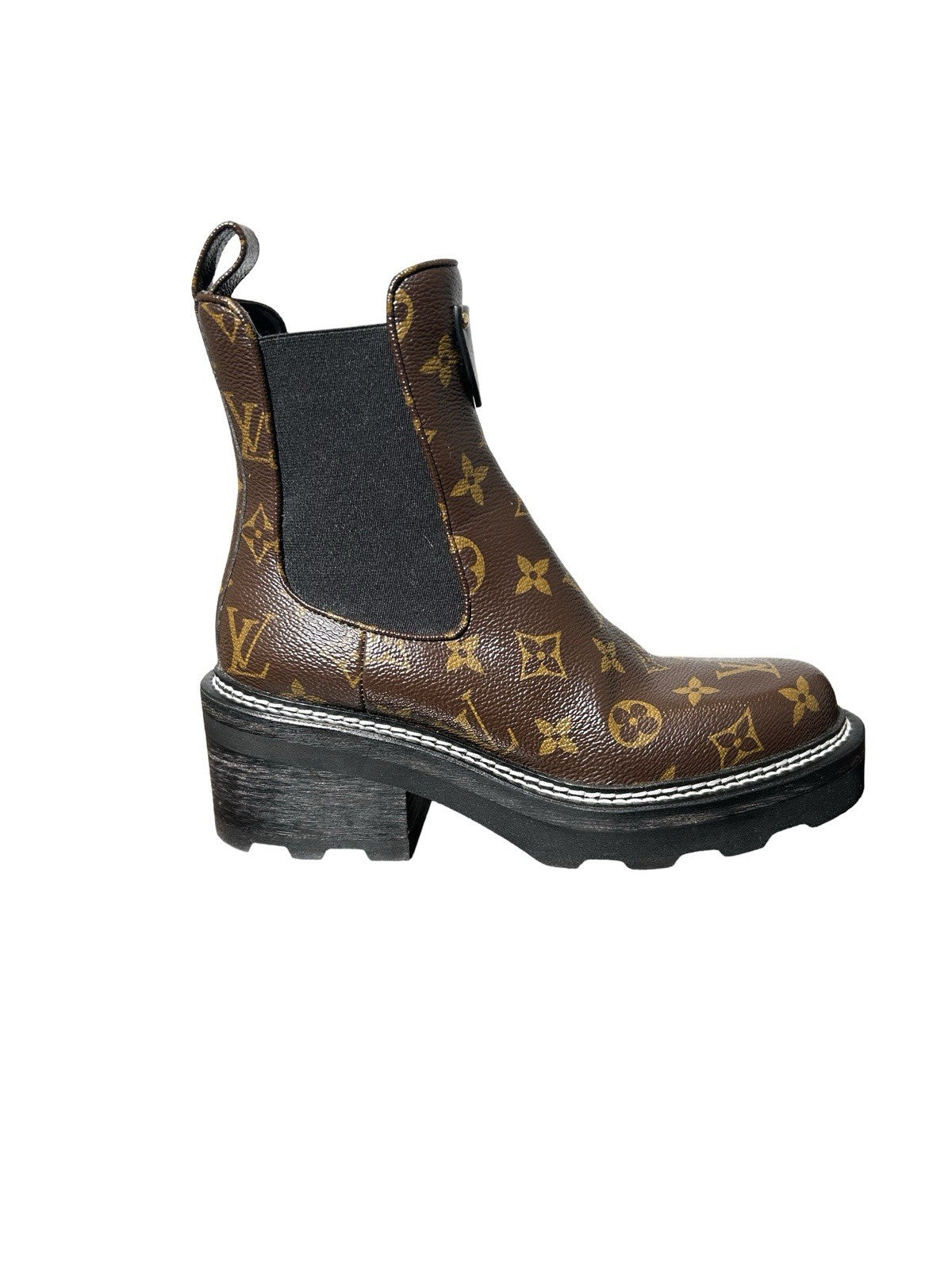 LOUIS VUITTON Monogram Women’s  Black Ice Chelsea Boots 9