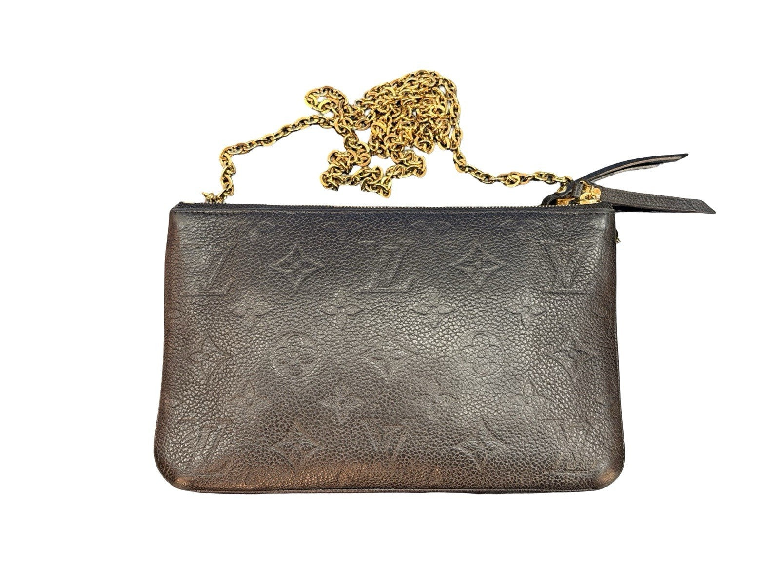 Louis Vuitton Double Zip Pochette Monogram Empreinte Leather Shoulder Bag