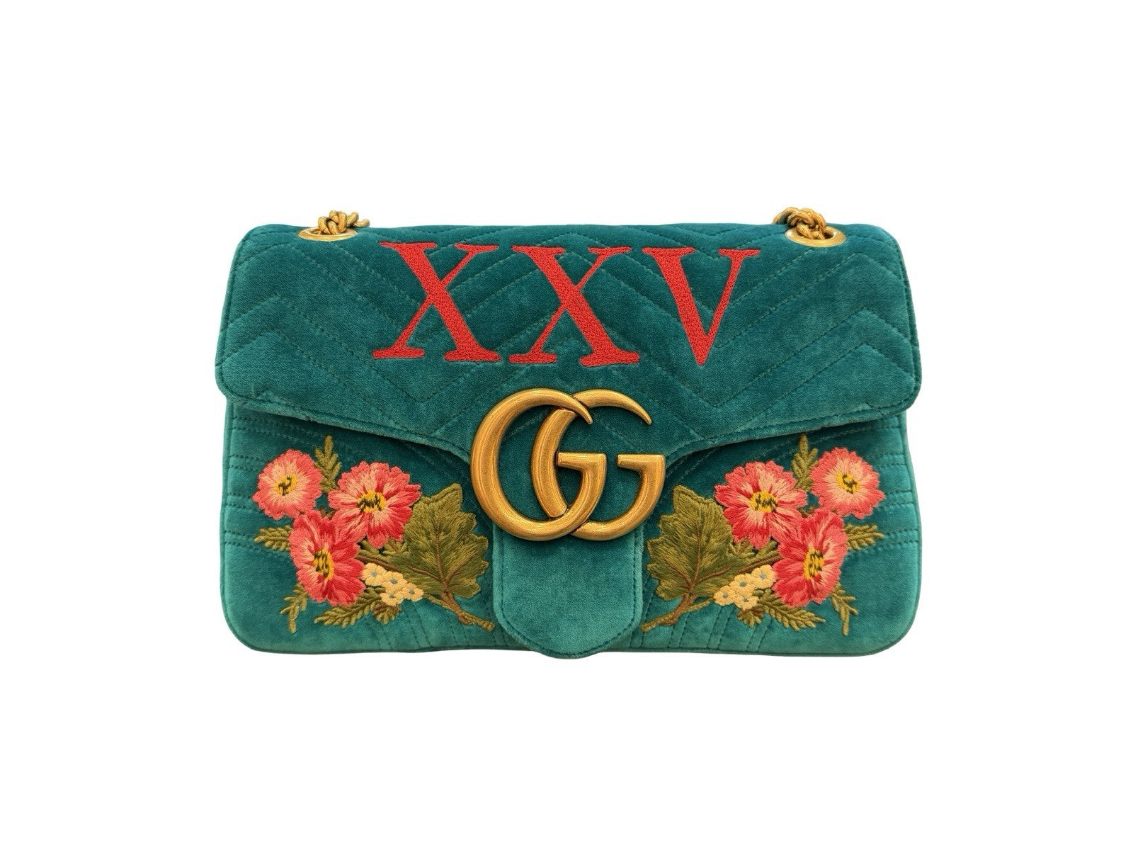 Gucci GG Marmont Medium Velvet Shoulder Bag XXV 110th Anniversary