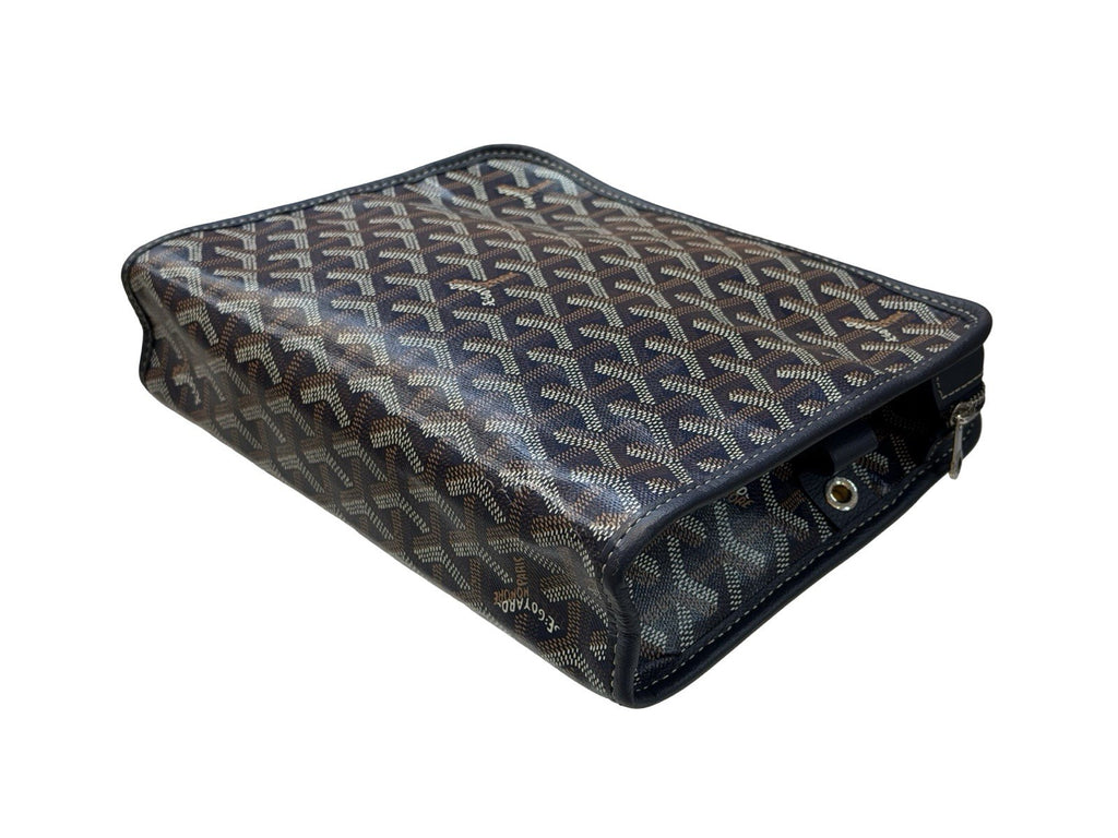 Goyard Goyardine Jouvence Toiletry Pouch Coated Canvas MM Dark Blue