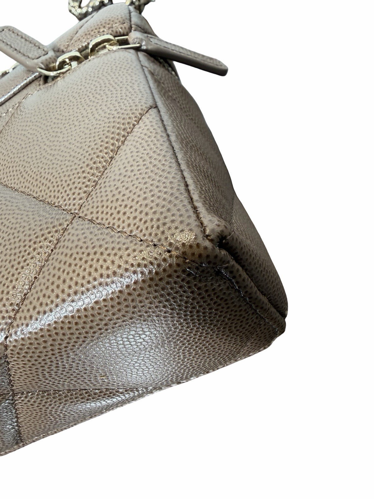 Chanel Quilted Top Handle Slim Vanity Case w/ Chain 