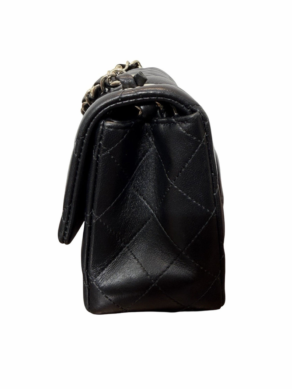 Chanel Square Classic Single Flap Bag Quilted Lambskin Mini