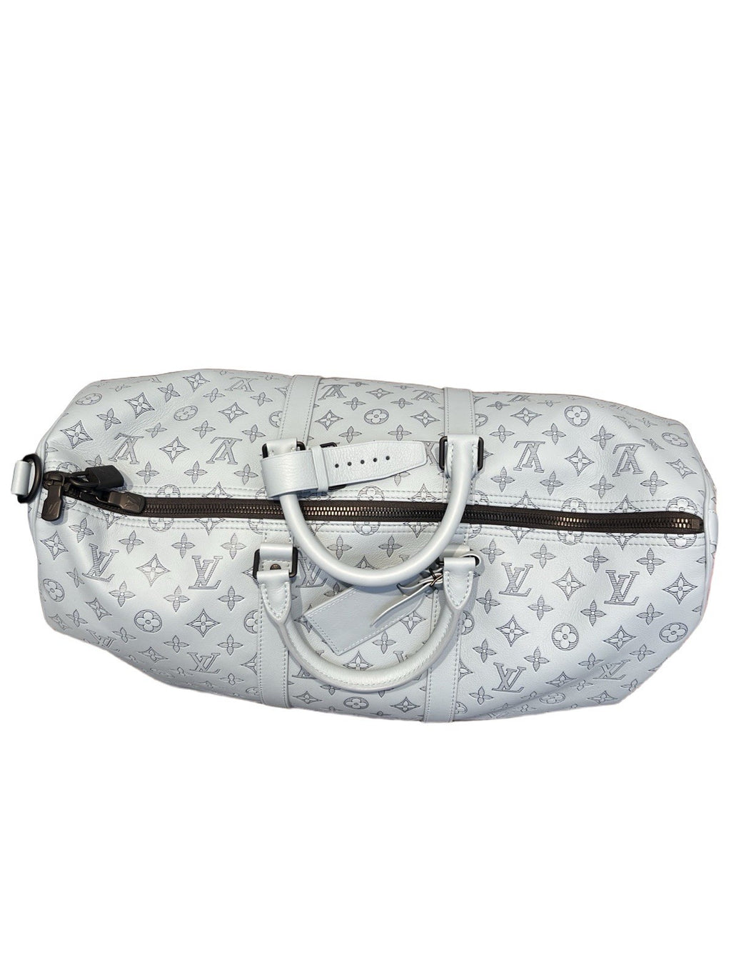 Louis Vuitton LV Monogram Light Blue Keepall Bandouliere Size 50
