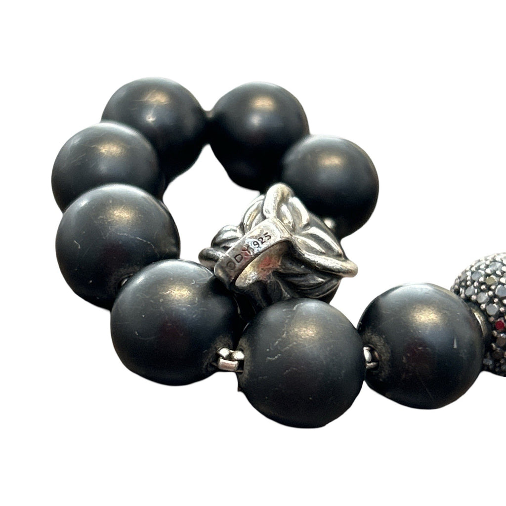 David Yurman Spiritual Beads Bracelet Black Onyx And Pavé Diamond Station