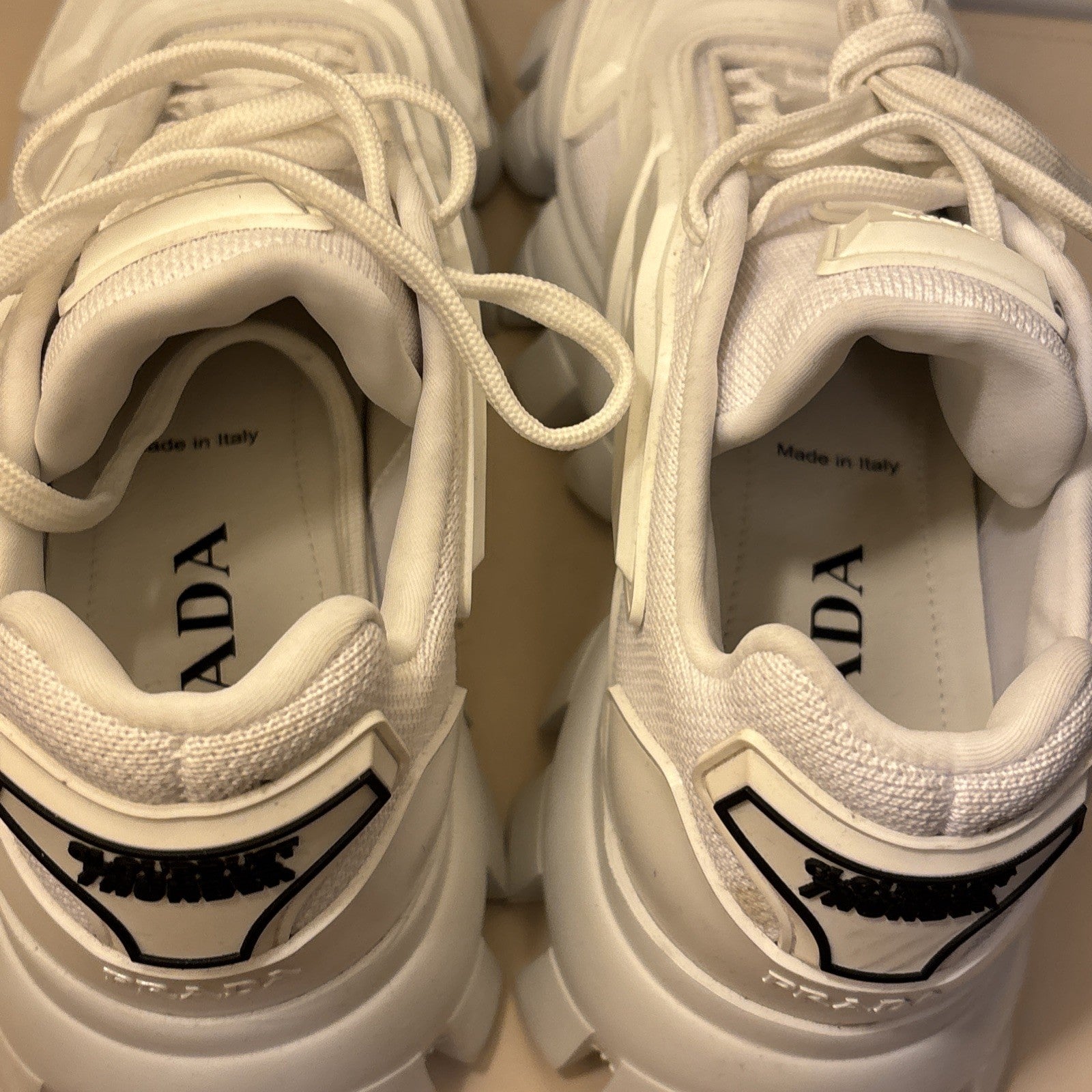 prada Cloudbust Thunder Knit Fabric Sneakers Retail $1200