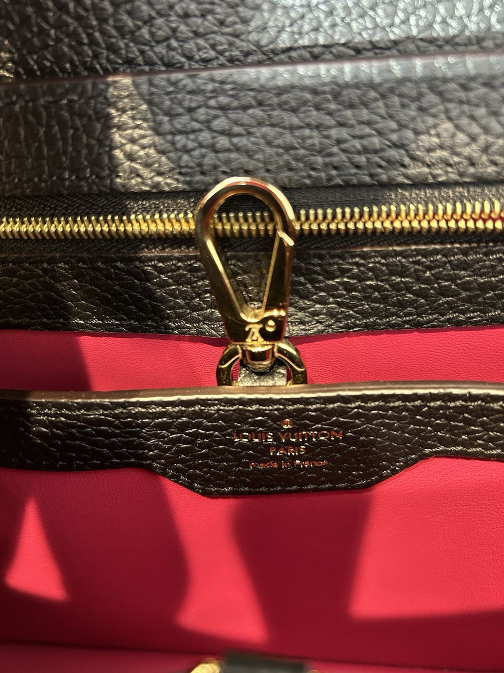 Louis Vuitton LV Monogram Capucines MM In Black Taurillon Leather