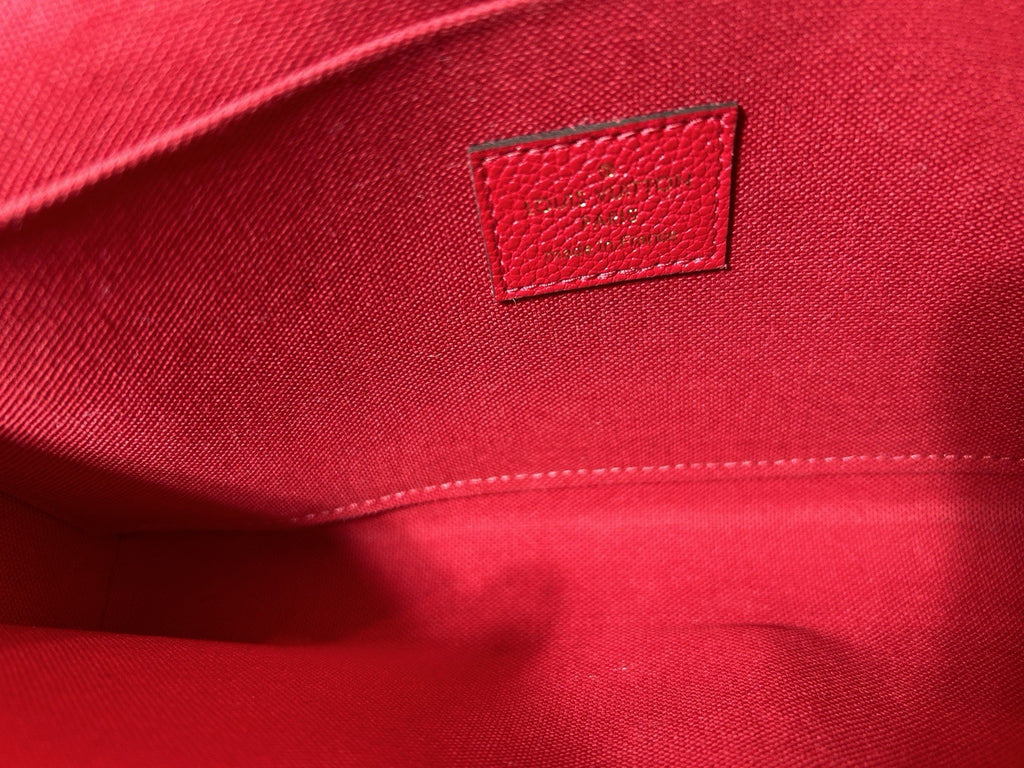 LOUIS VUITTON Empreinte Pochette Felicie Chain Wallet Scarlet