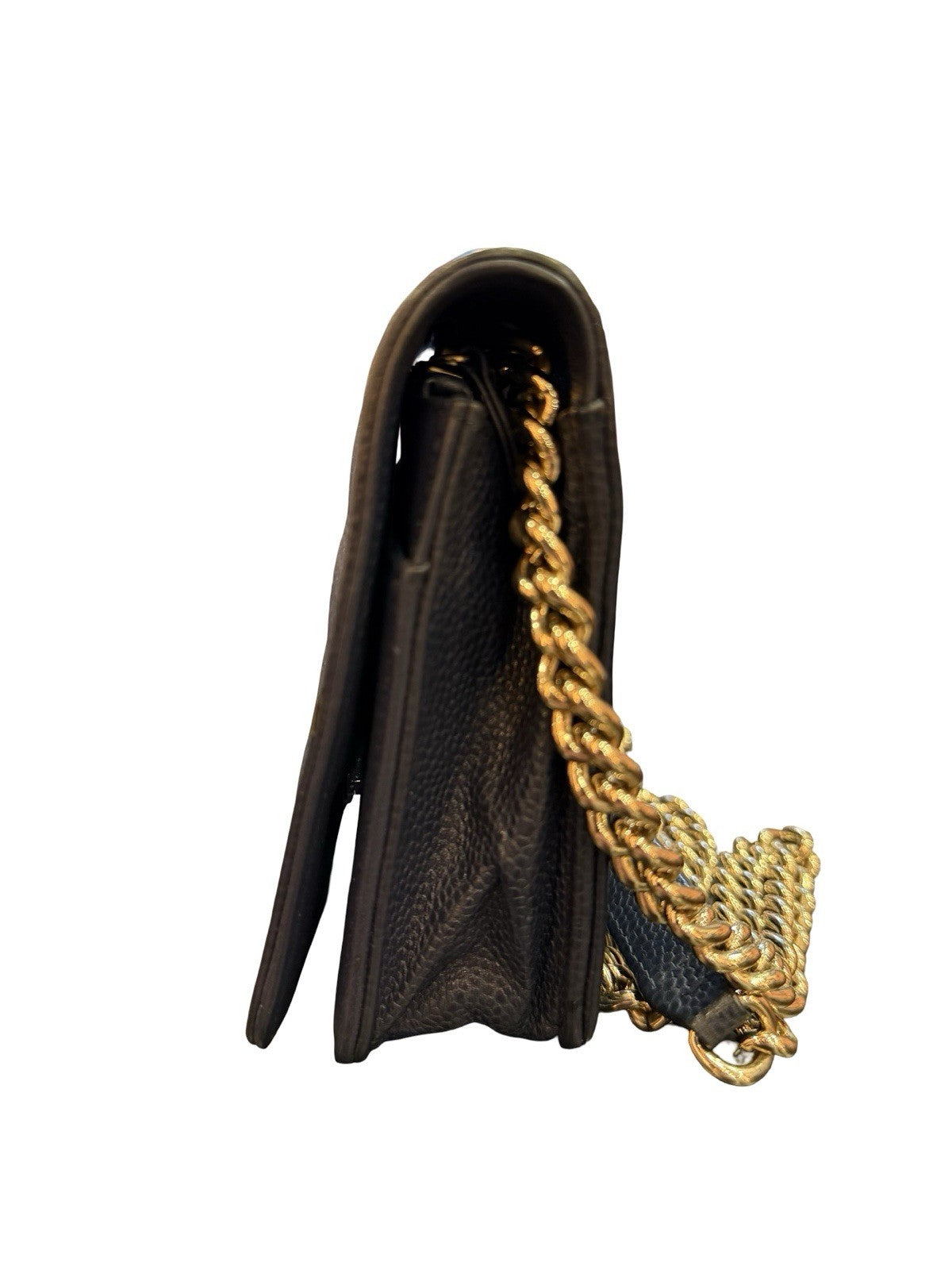 Chanel Boy Wallet on Chain (WOC) Caviar Leather Navy Blue Gold Hardware