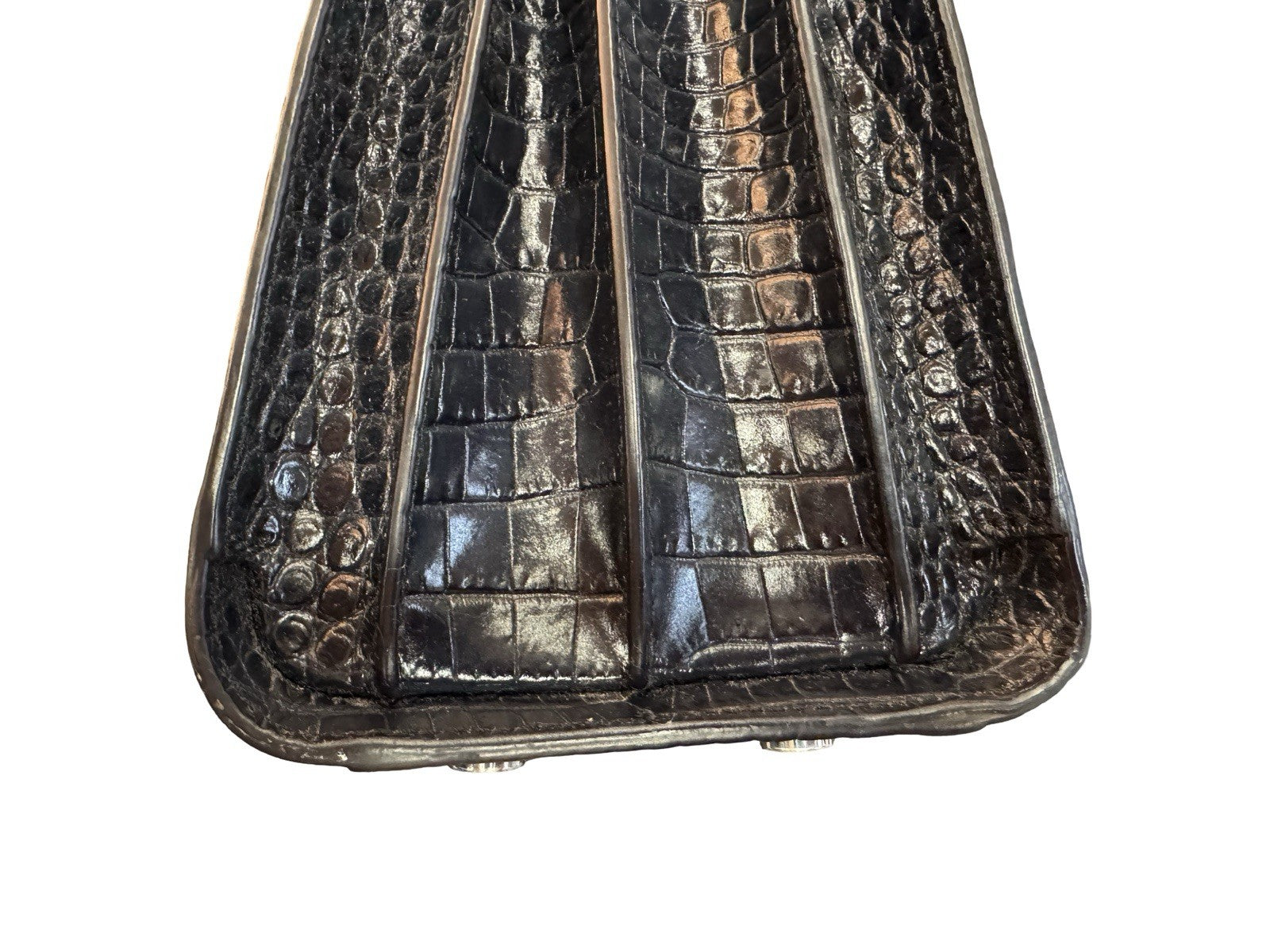 Saint Laurent Sac de Jour Small Croc-Embossed Leather Tote - Dark Blue / Navy