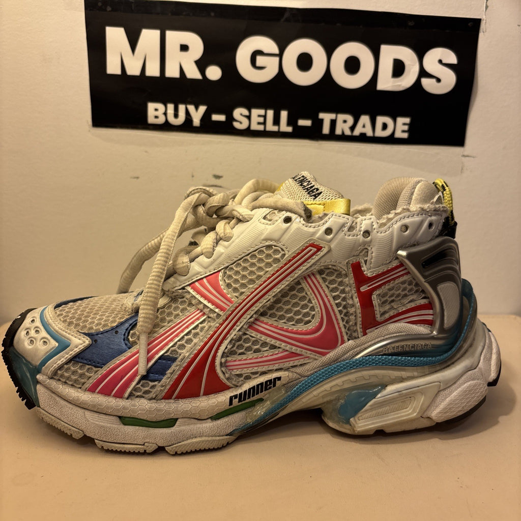 Size 10 - Balenciaga Runner Sneaker White Red Blue Pink