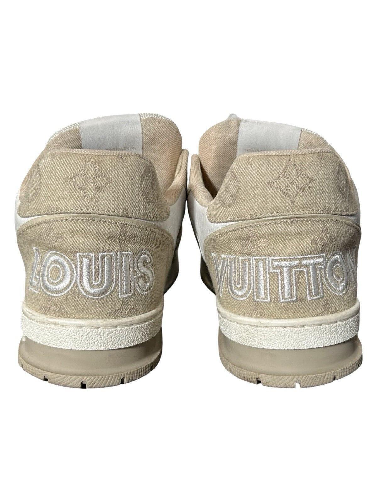Louis Vuitton LV Trainer Line Sneakers In White Beige Size 9.5 LV / 10.5 Us
