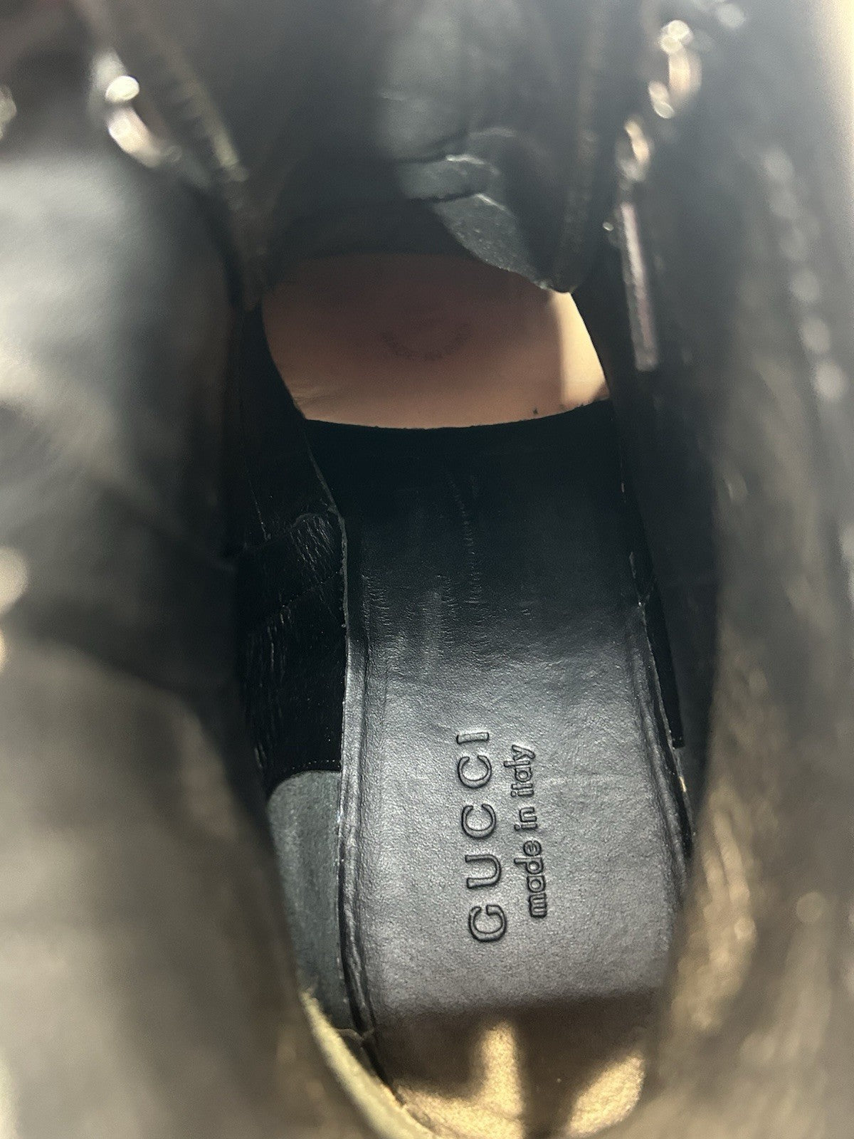 Gucci Maxi GG Supreme canvas combat boots Size 11 US