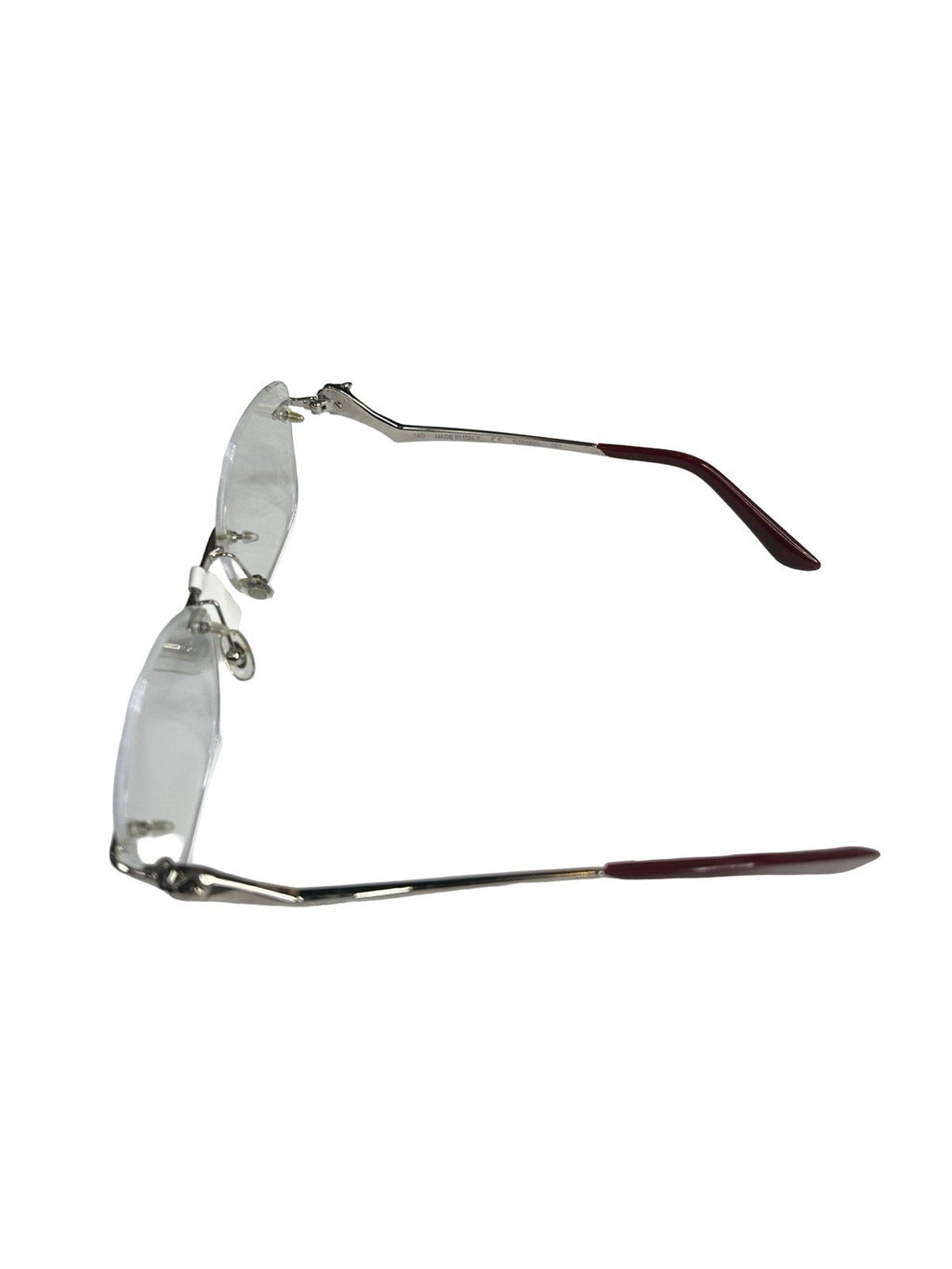 Cartier Panthere Rimless Silver Tone Hardware Clear Lens Glasses Size 140