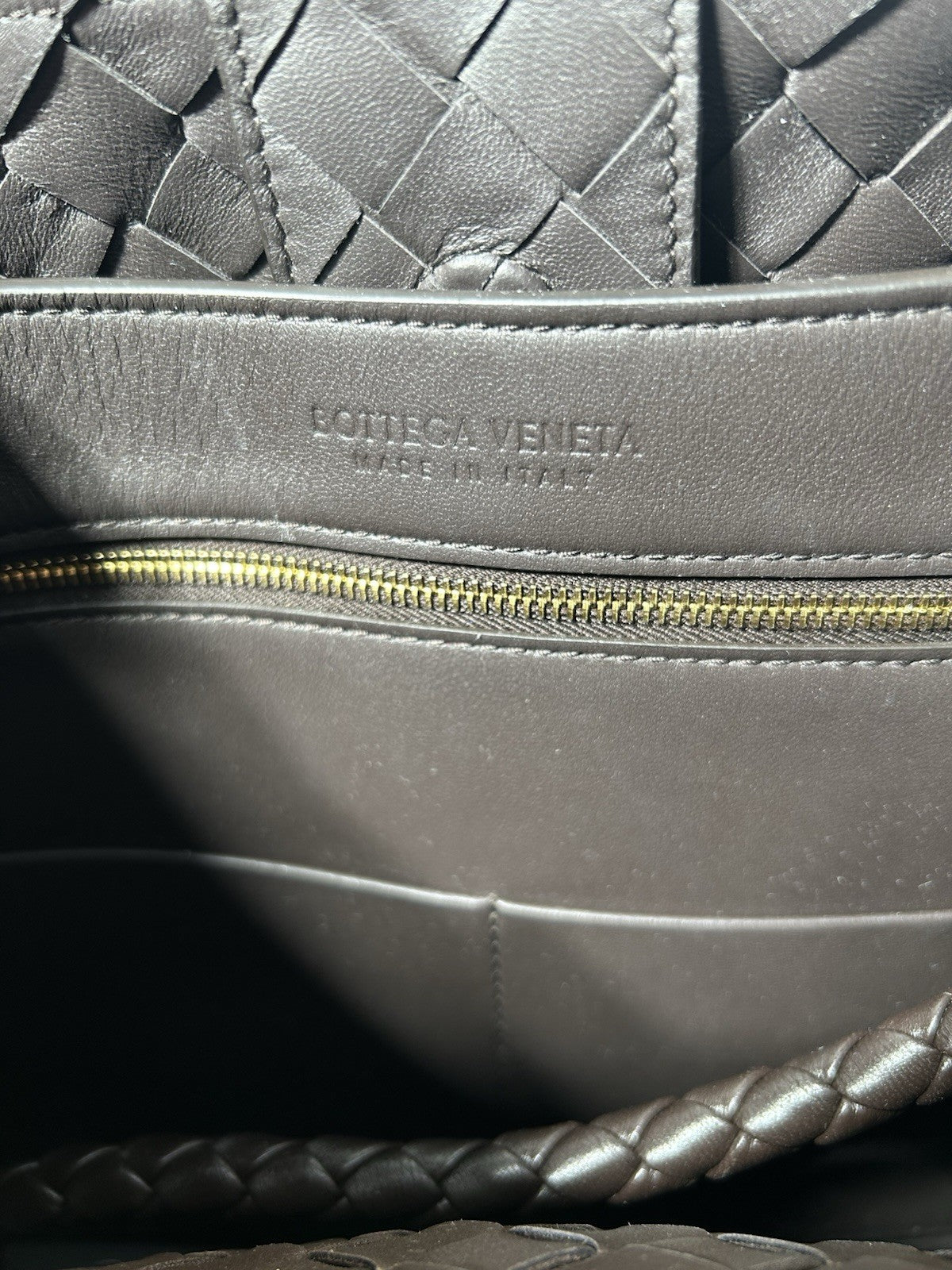 Bottega Veneta Andiamo Medium Top Handle Bag Brown