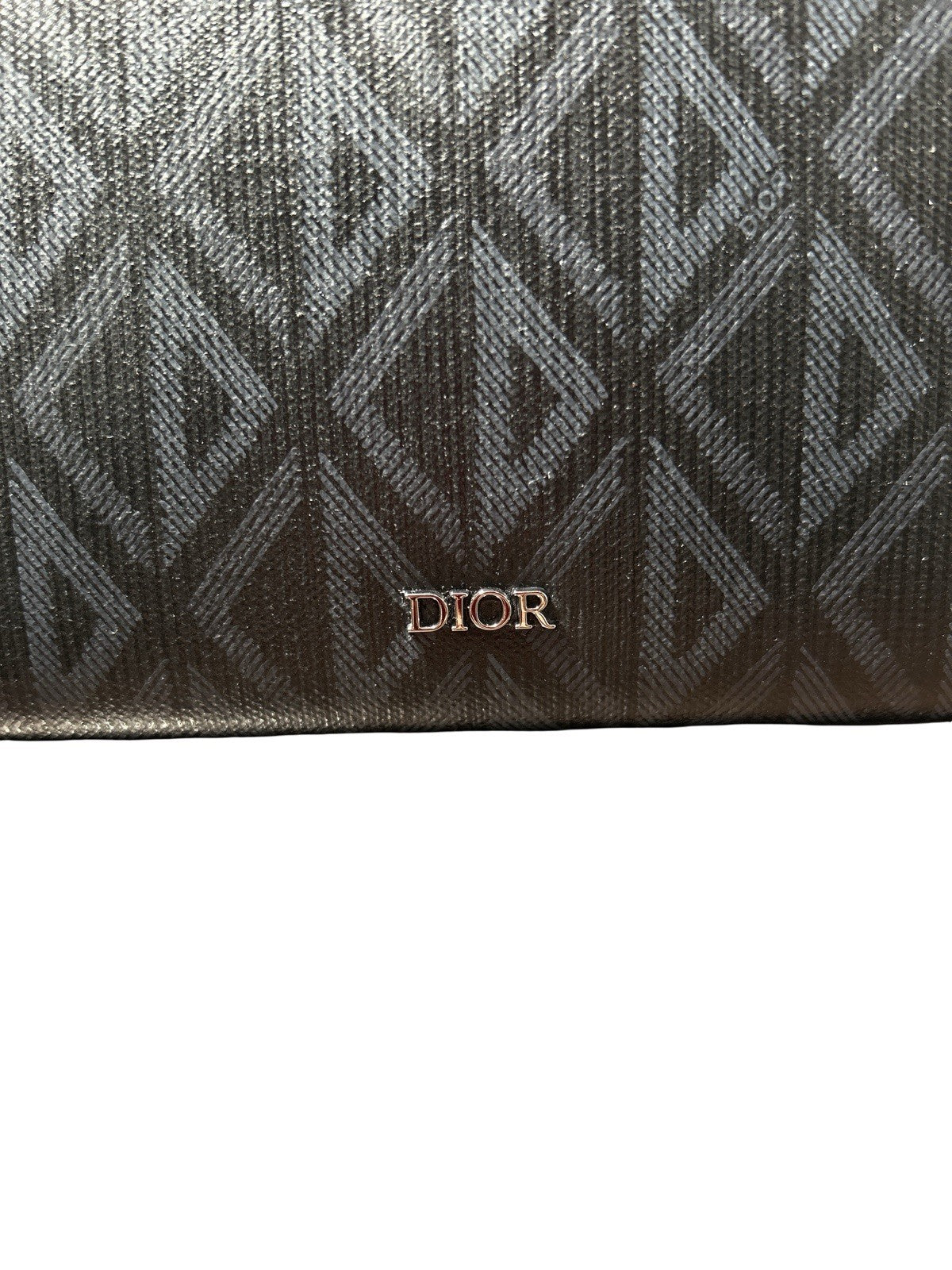 Dior Black CD Diamond Coated Canvas and Leather Toiletry Pouch
