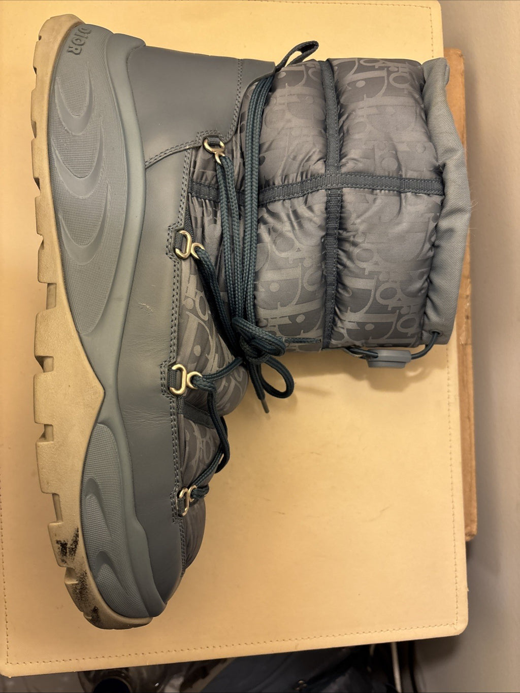 christian dior Oblique Men’s  Snow Ankle  Boot Blue Sz 44/ US 11