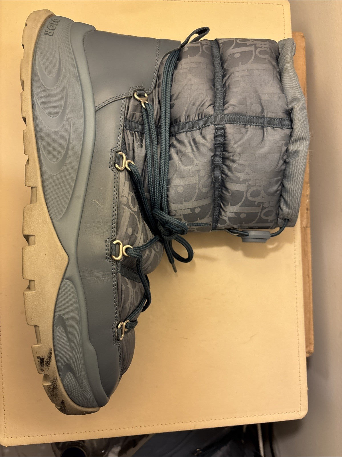 christian dior Oblique Men’s  Snow Ankle  Boot Blue Sz 44/ US 11