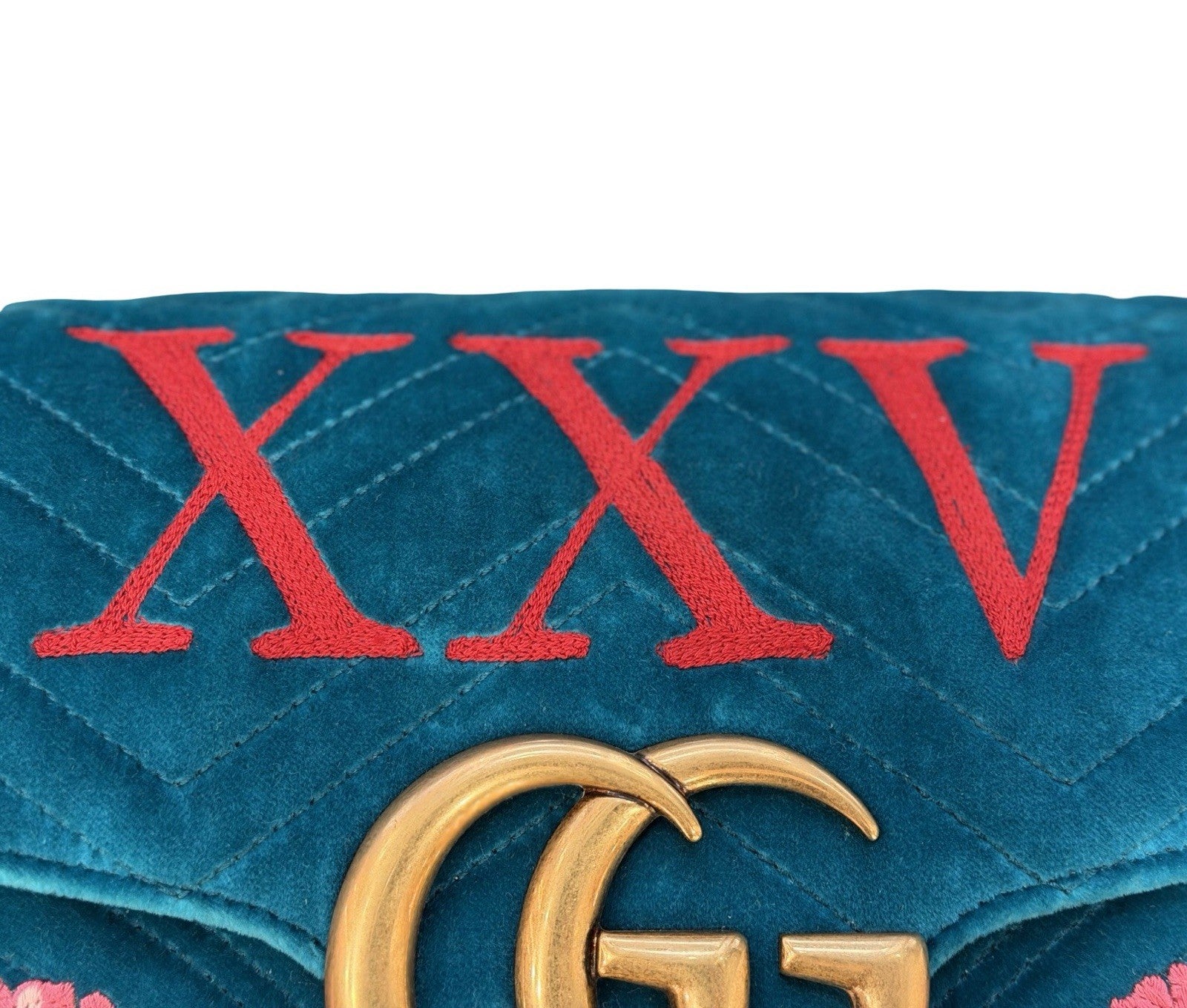Gucci GG Marmont Medium Velvet Shoulder Bag XXV 110th Anniversary