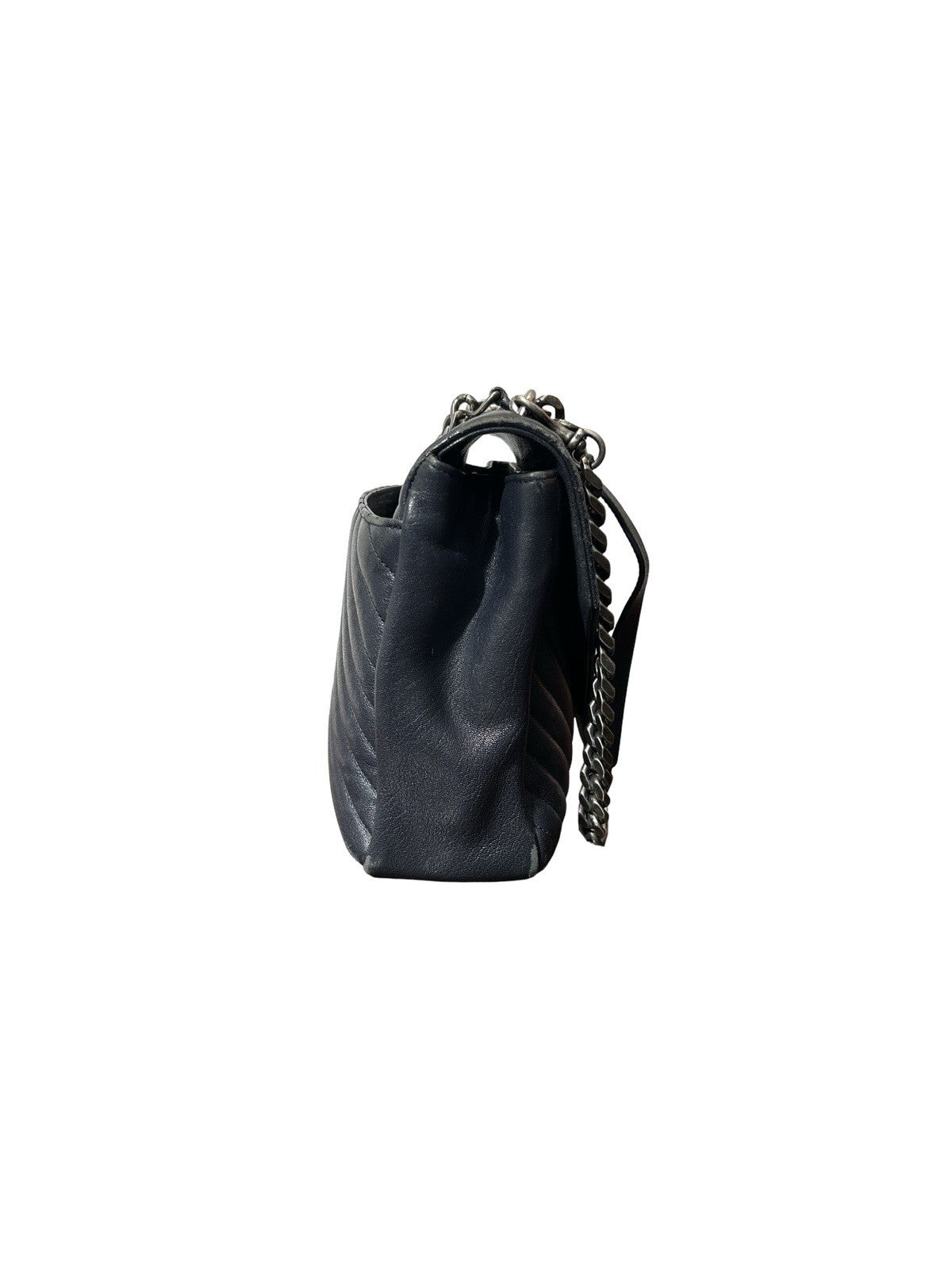 Saint Laurent Classic Monogram College Bag Matelasse Chevron Leather Large