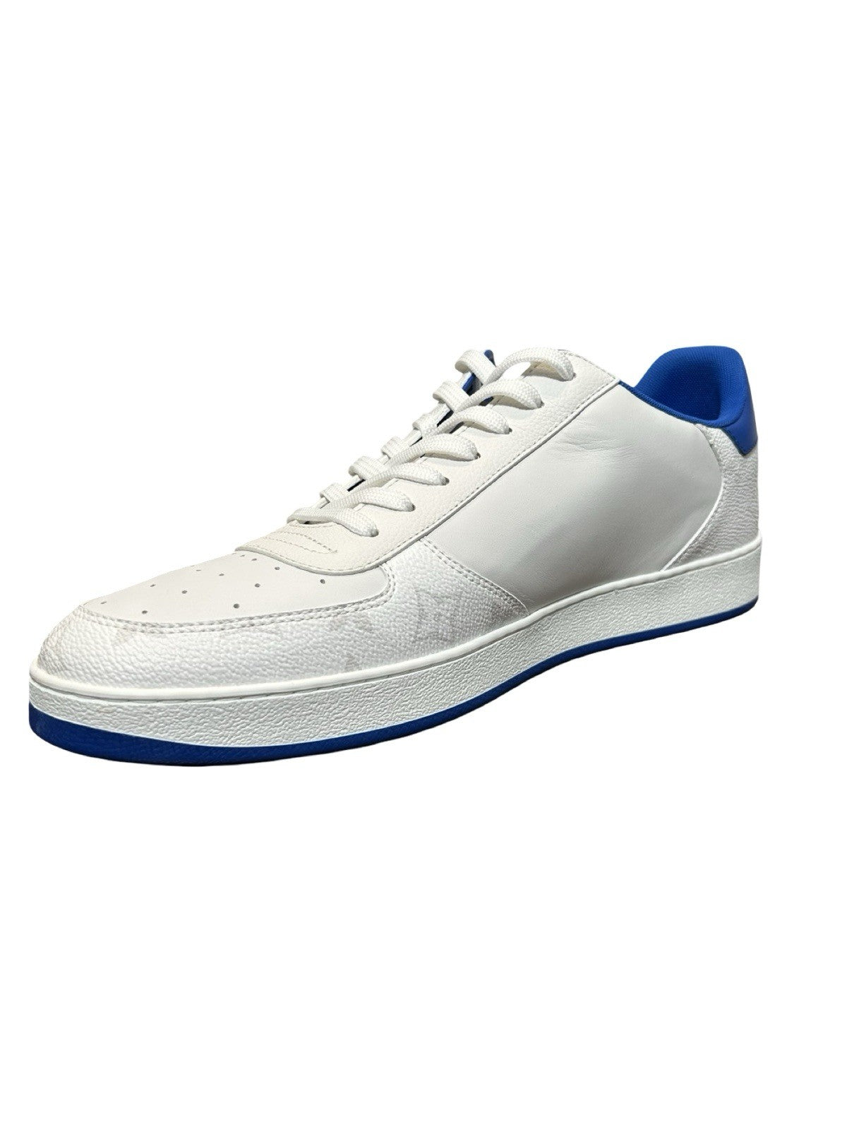 Louis Vuitton Rivoli Sneakers White/Blue Monogram Leather LV Size 9/ US Size 10