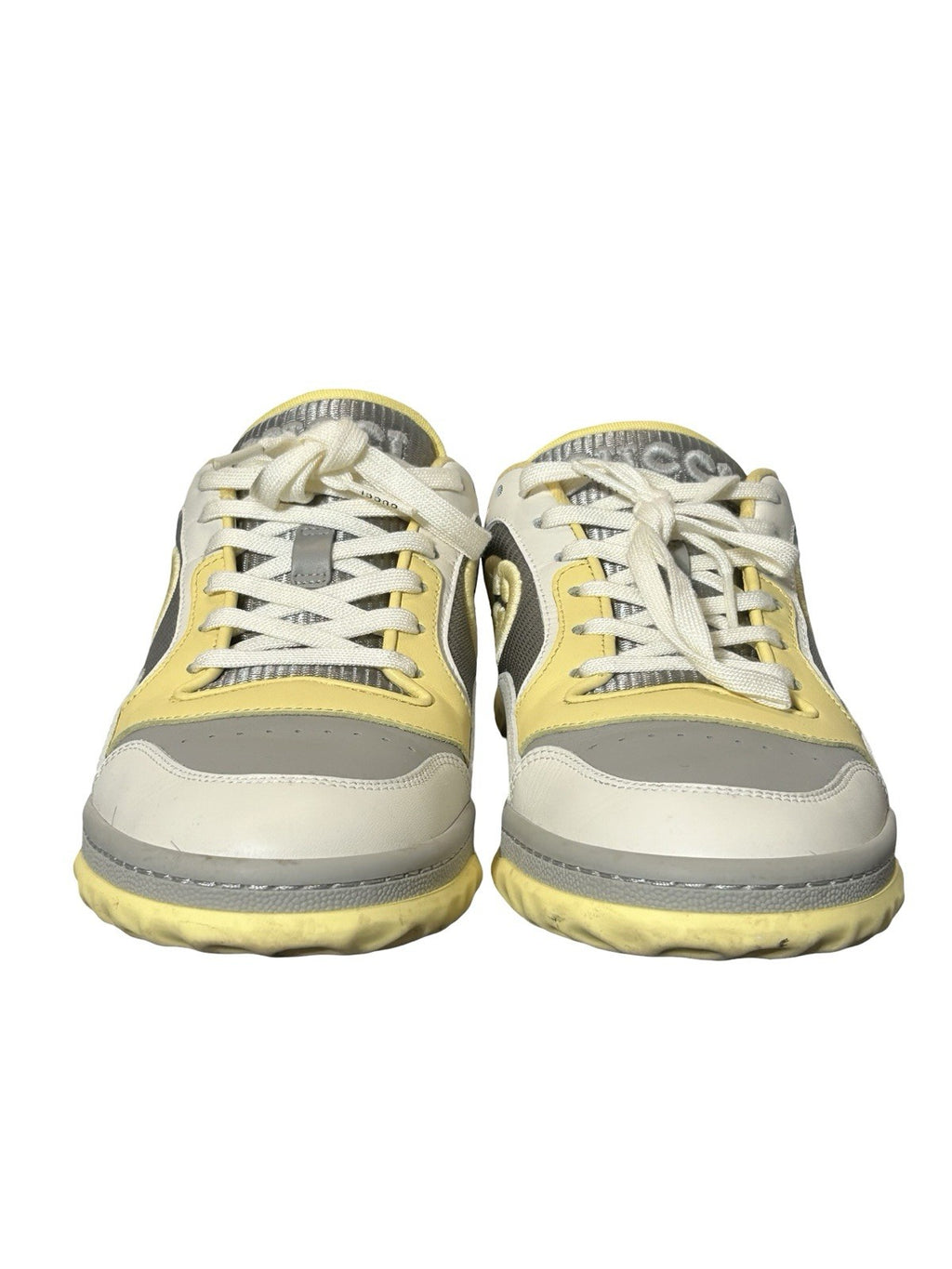 Gucci Dali Soft Calfskin Womens Mac80 Sneakers 40 Grey Sky Yellow